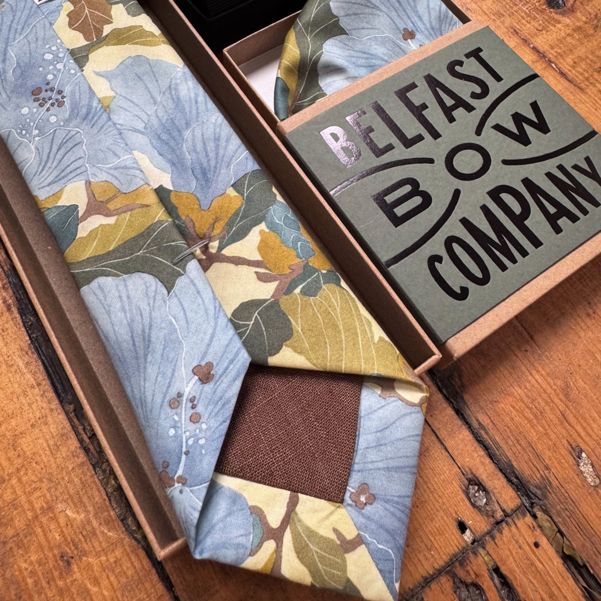 Liberty of London Tie in Powder Blue & Eucalyptus Floral