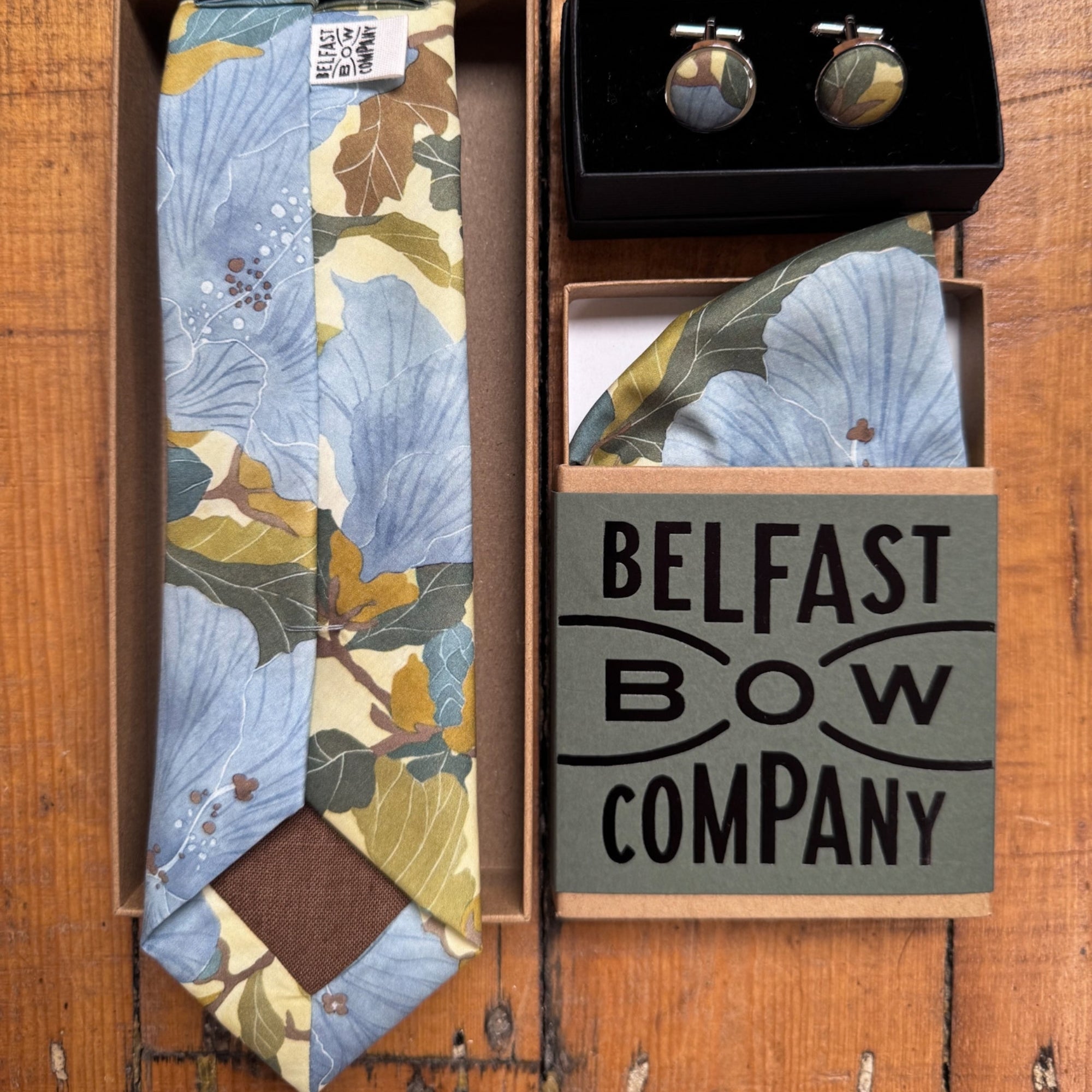 Liberty of London Tie in Powder Blue & Eucalyptus Floral