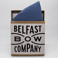 Slate Blue Pocket Square in Irish Linen by the Belfast Bow Company