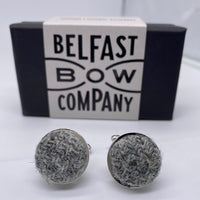 Harris Tweed Cufflinks in Grey by the belfast bow company