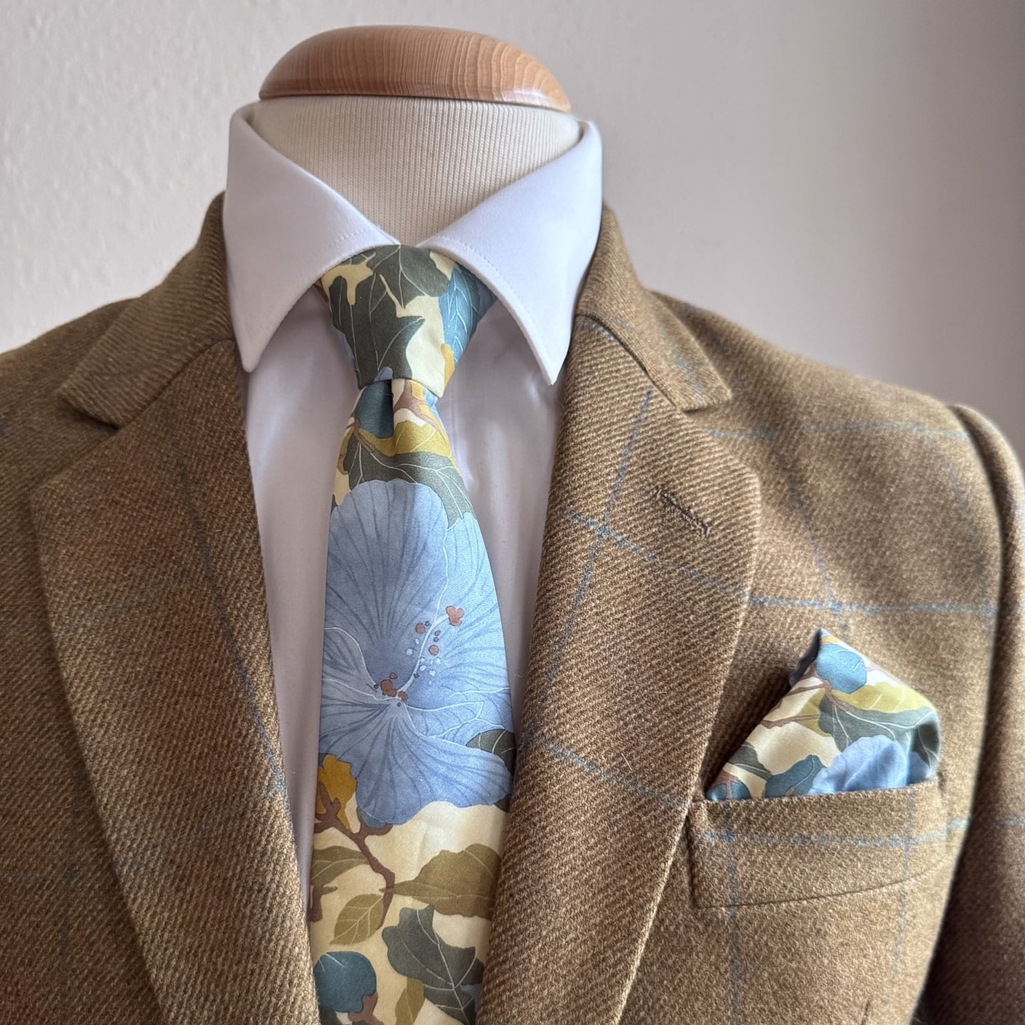 Liberty Tie in yellow and blue floral by the belfast bow company