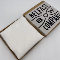 Irish Linen Pocket Square in White by the Belfast Bow Company