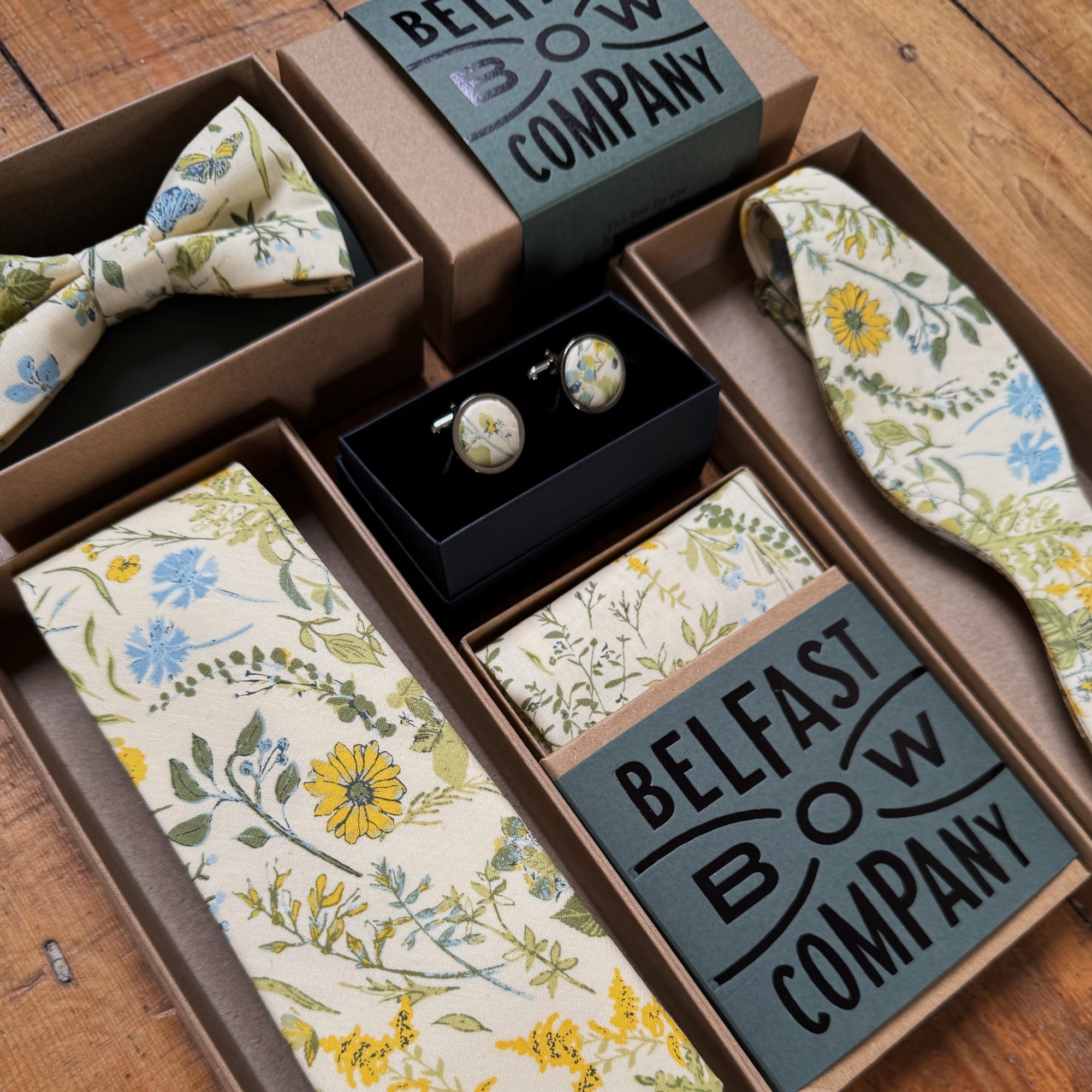 Boho Bloom Bow Tie in Yellow Wildflowers