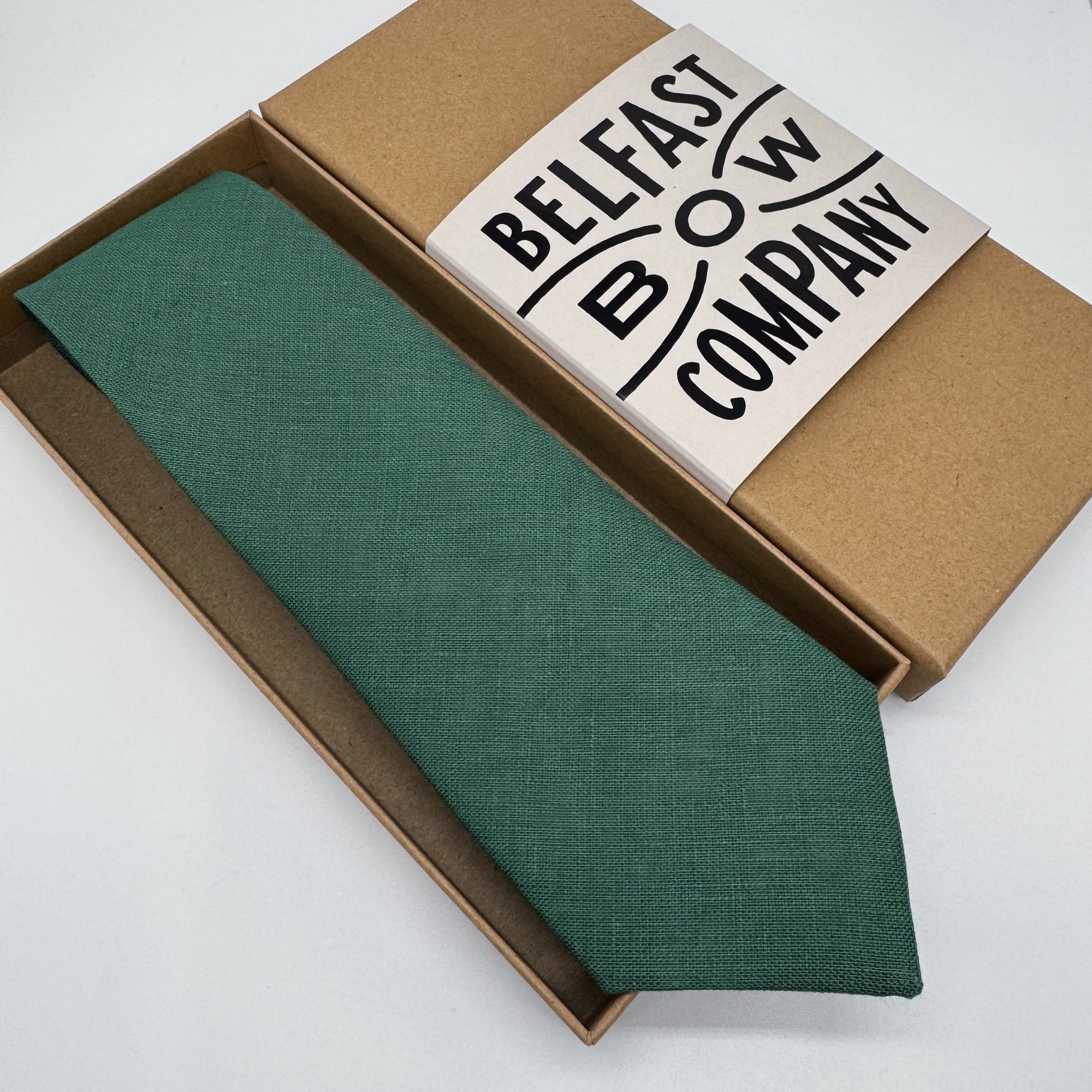 Forest Green Tie in Irish Linen