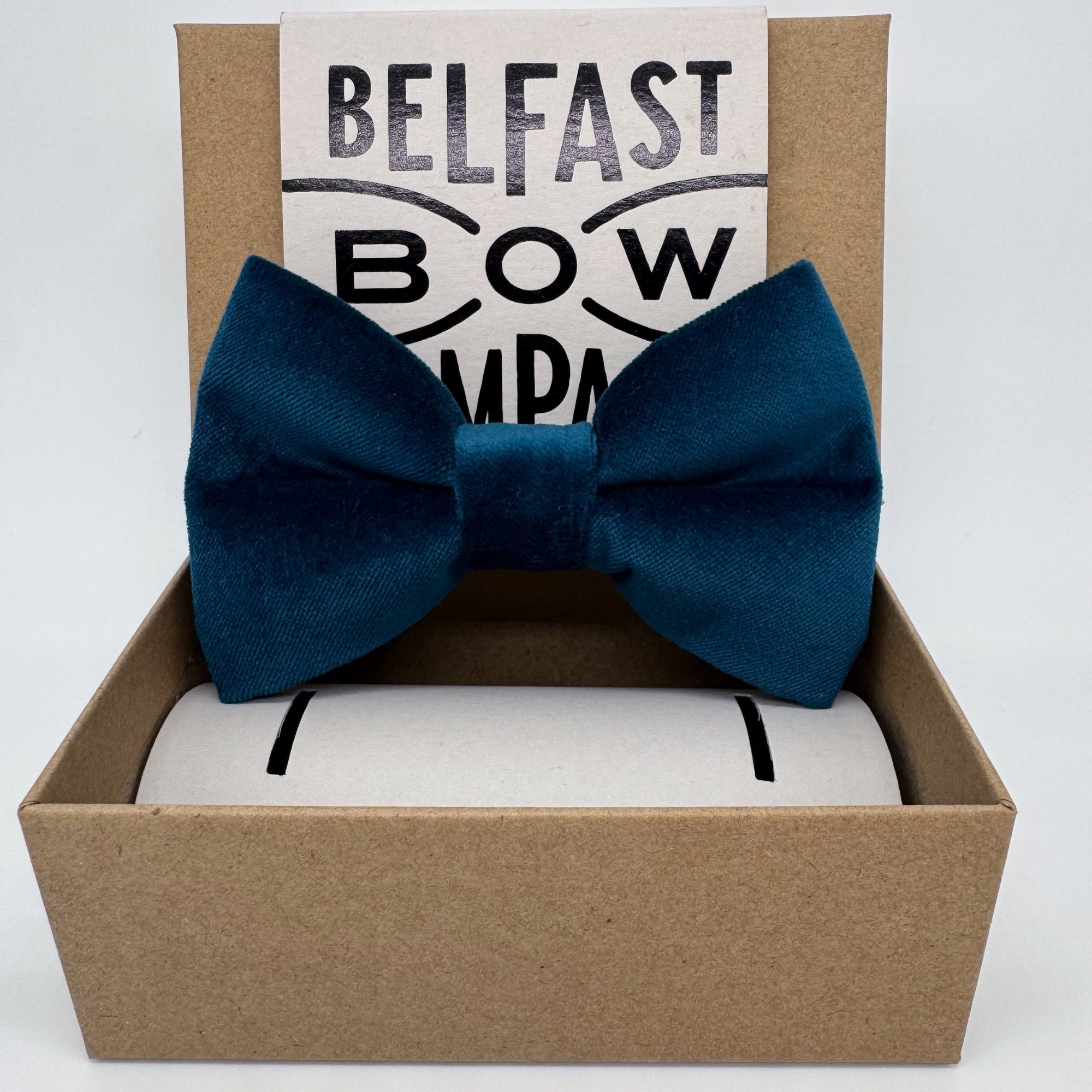 Large Dark Teal Bow Tie in Velvet