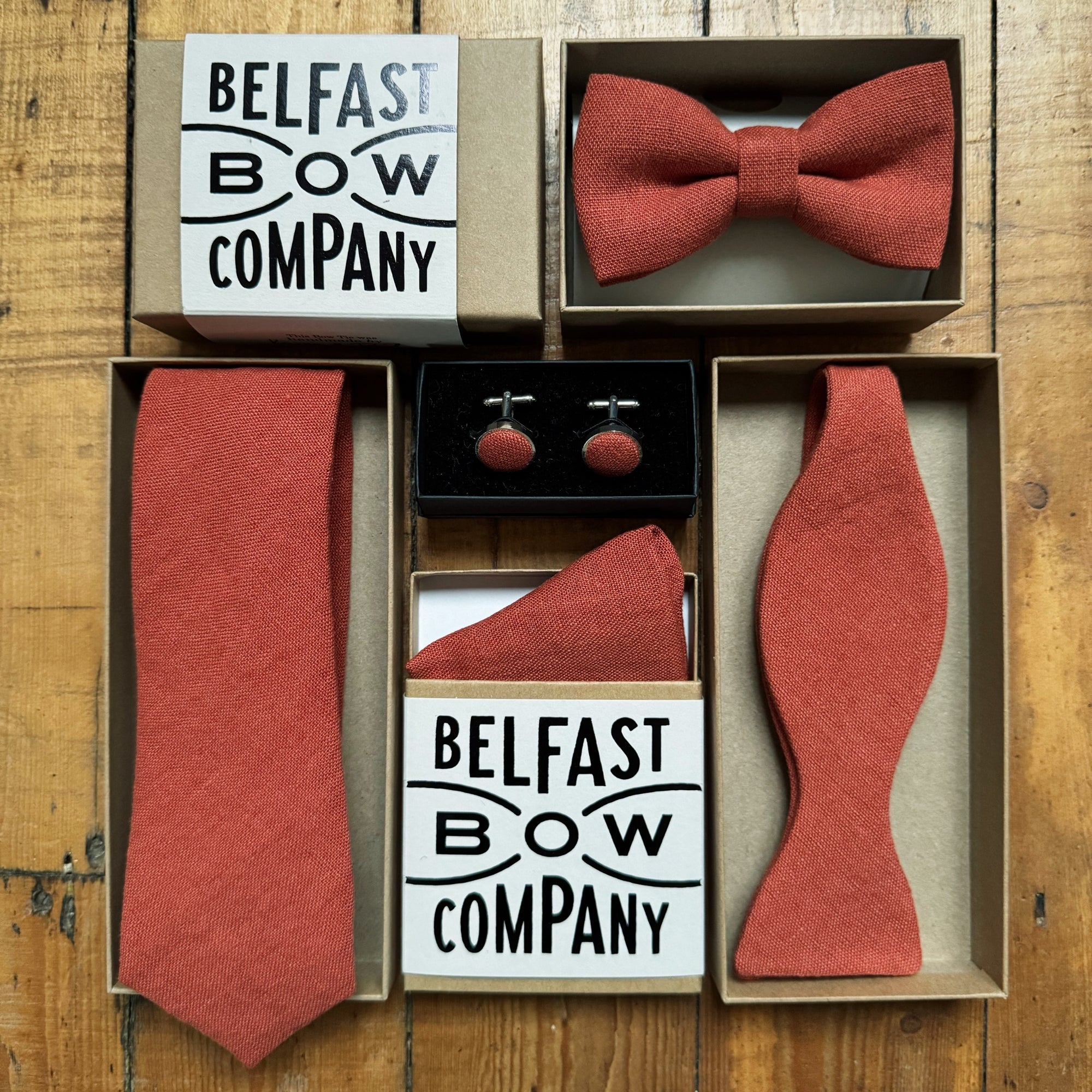 Rust Bow Tie in Irish Linen