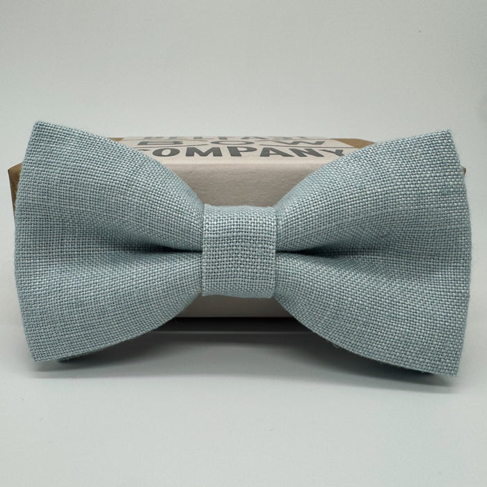 Duck Egg Blue Bow Tie in Irish Linen by the belfast bow company