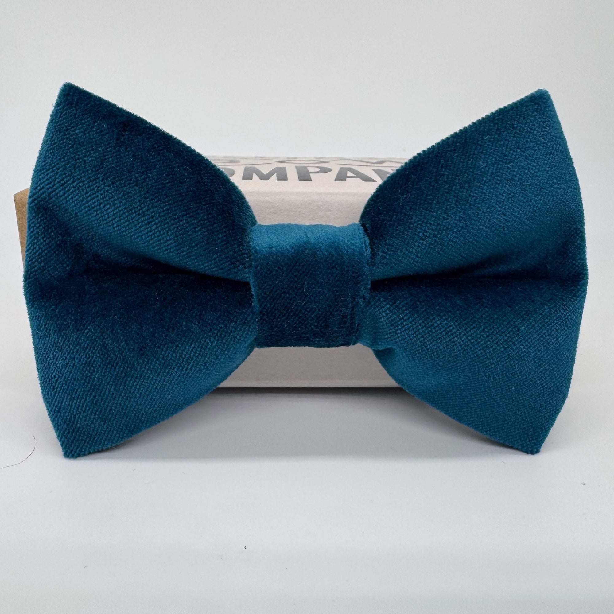 Large Dark Teal Bow Tie in Velvet