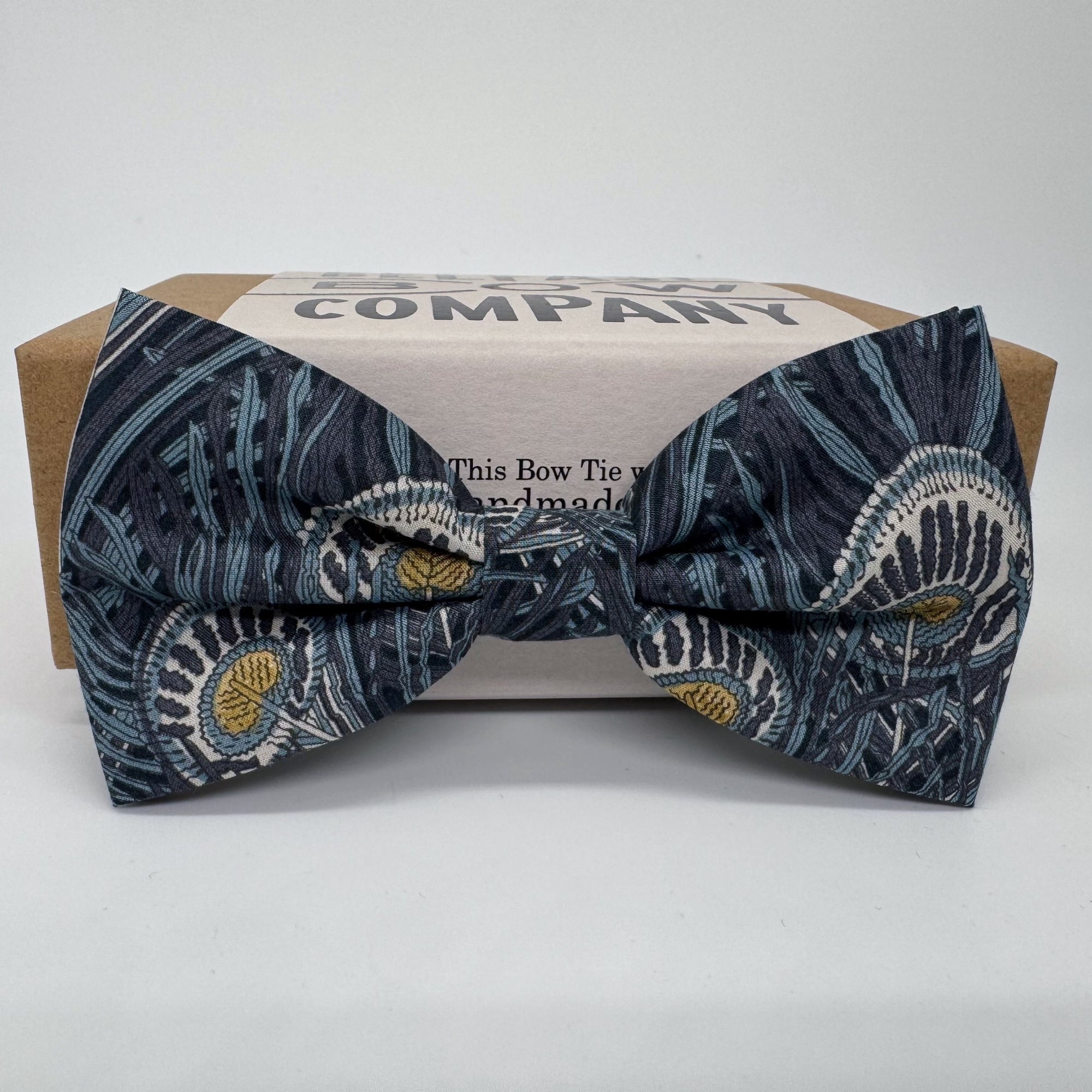 Liberty of London Bow Tie in Navy Peacock Feathers