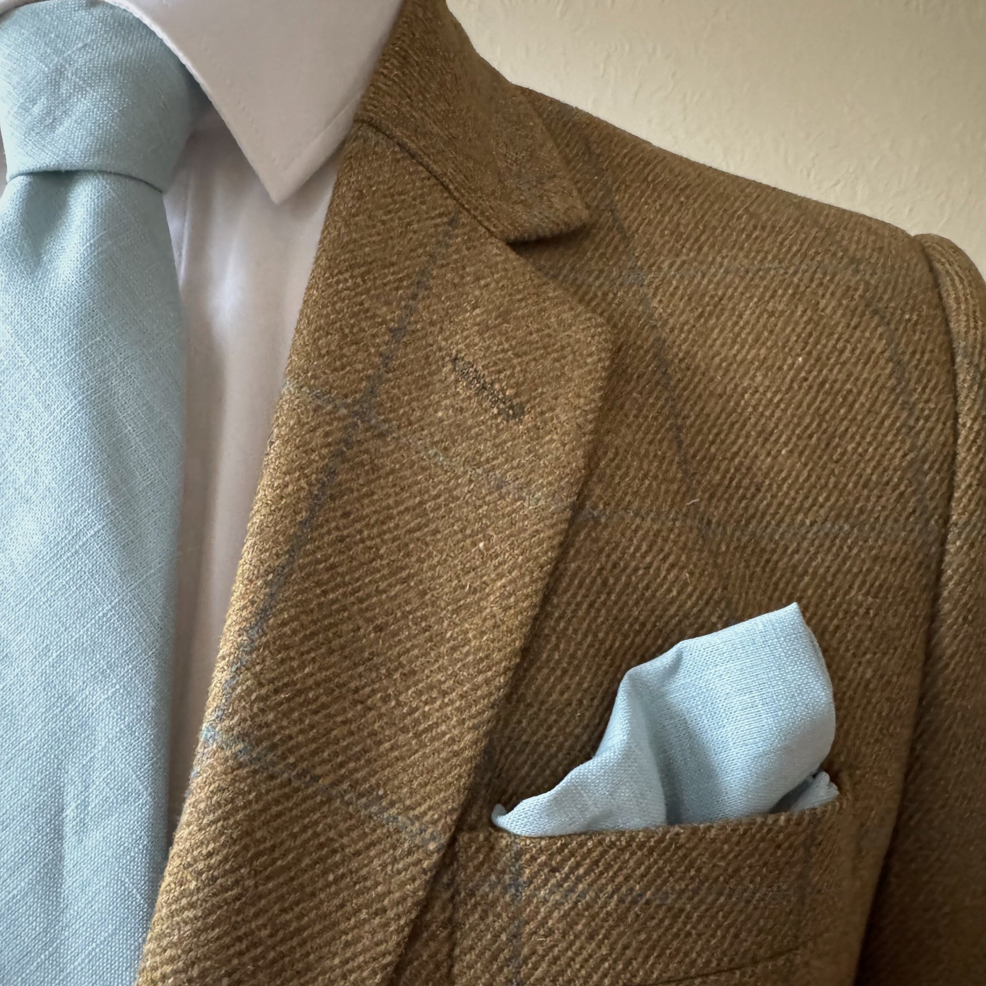 Duck Egg Blue Tie in Irish Linen