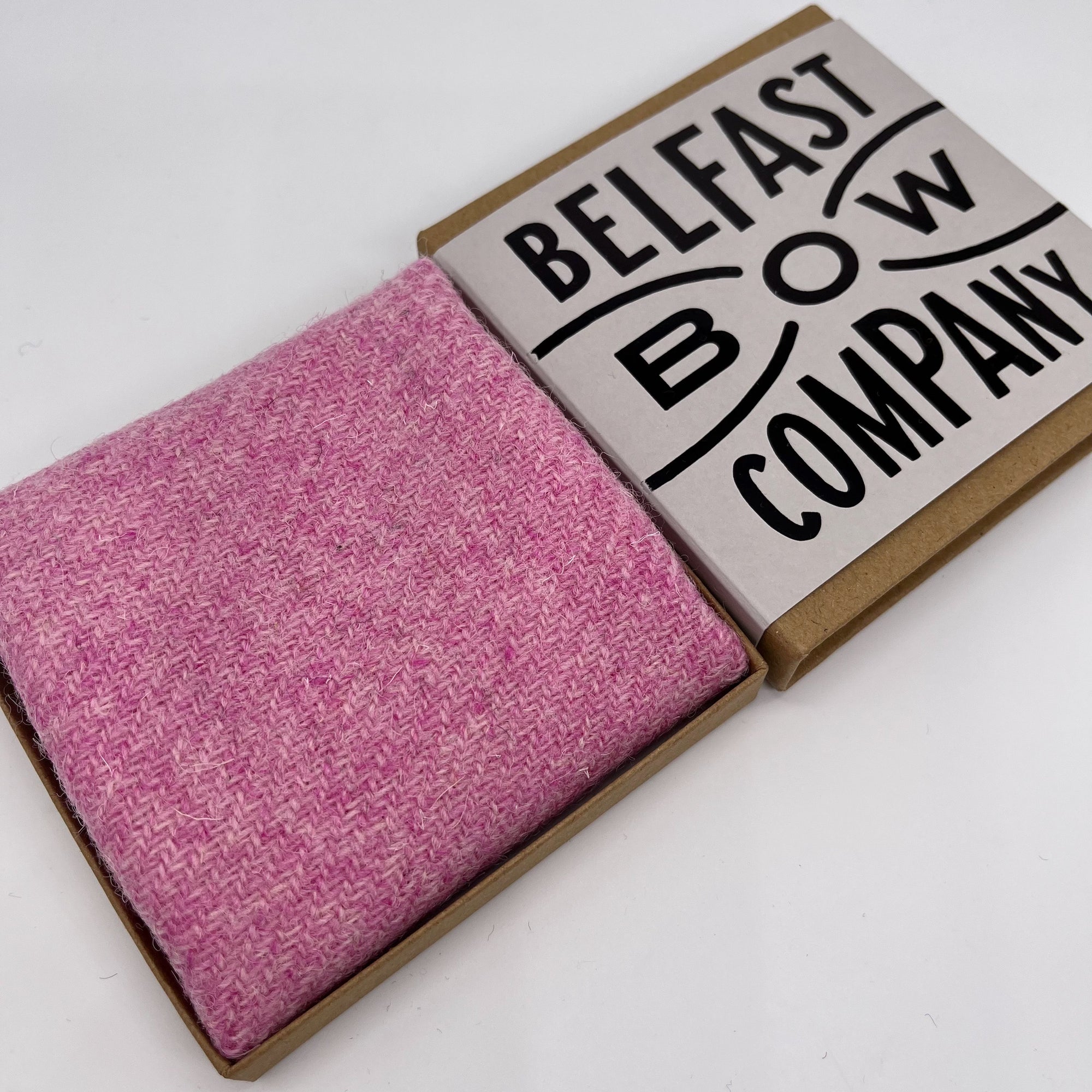 Pink Pocket Square in Harris Tweed