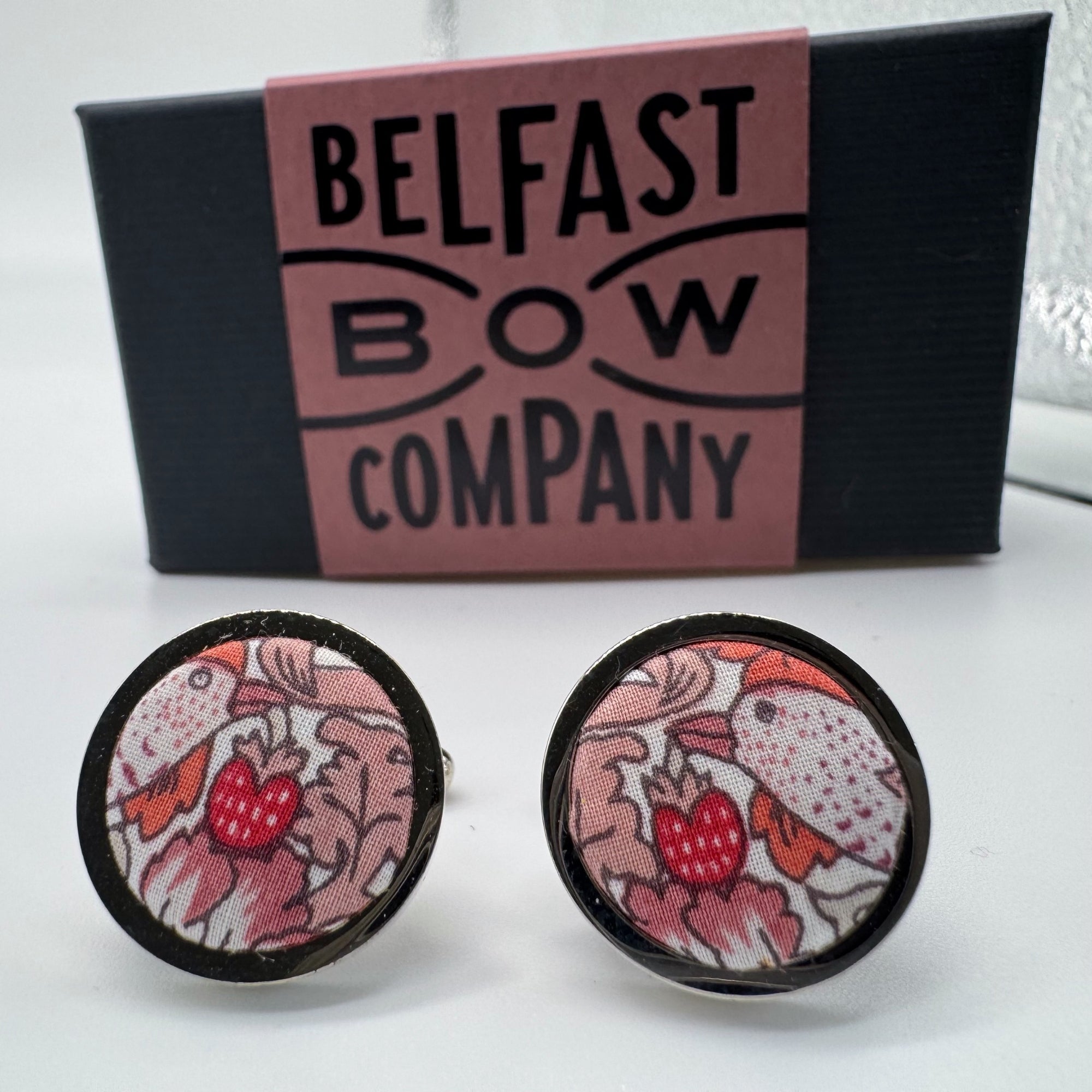 Liberty of London Cufflinks in Sienna Red Bird Motif