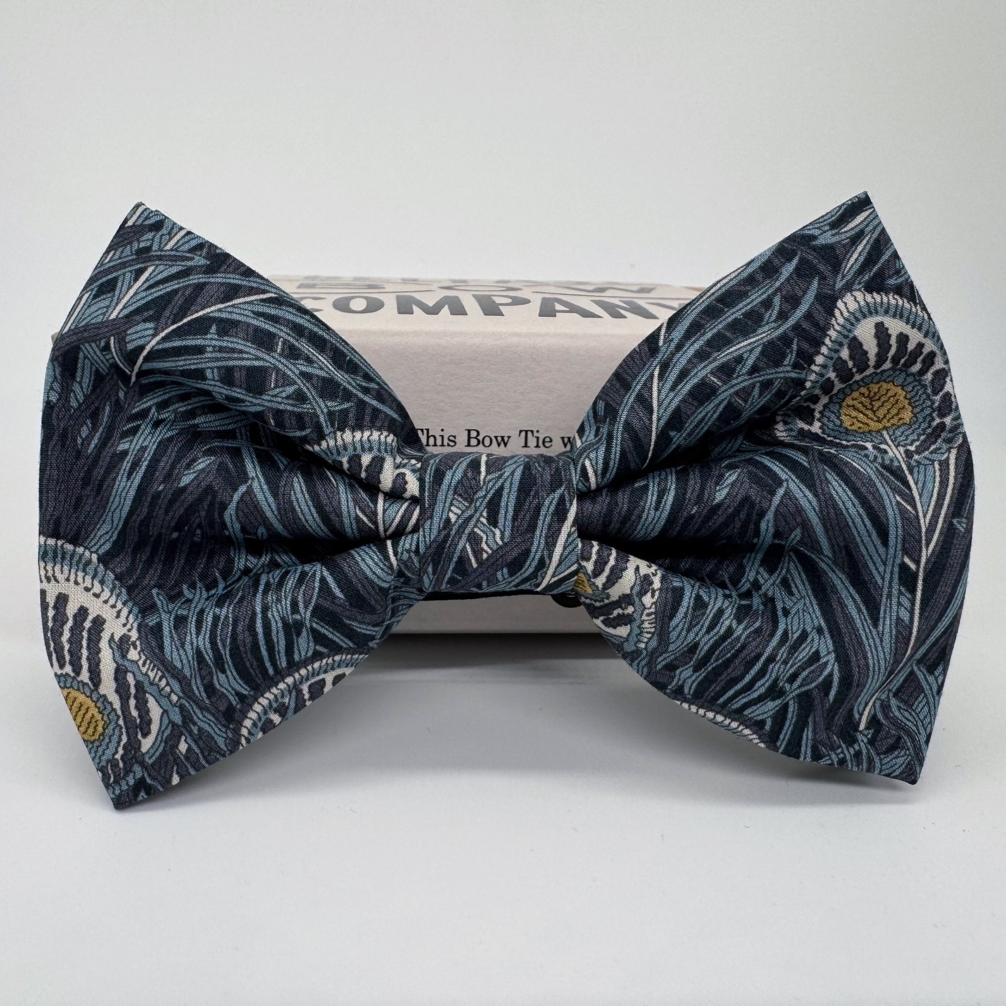 Liberty of London Bow Tie in Navy Peacock Feathers