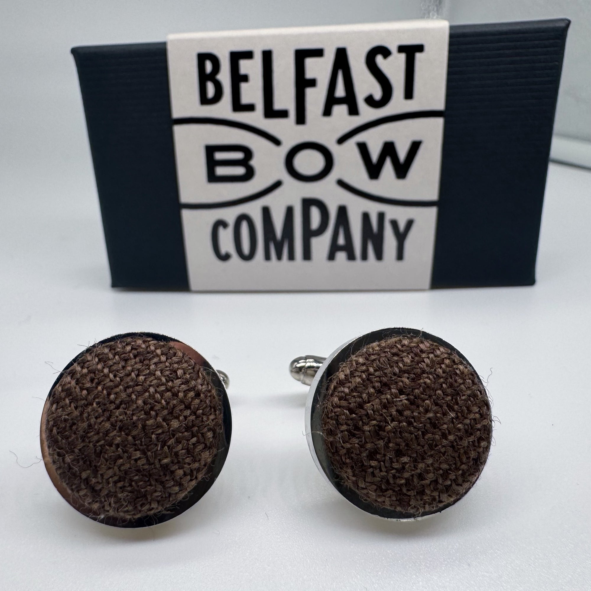 Walnut Brown Cufflinks in Islay Tweed