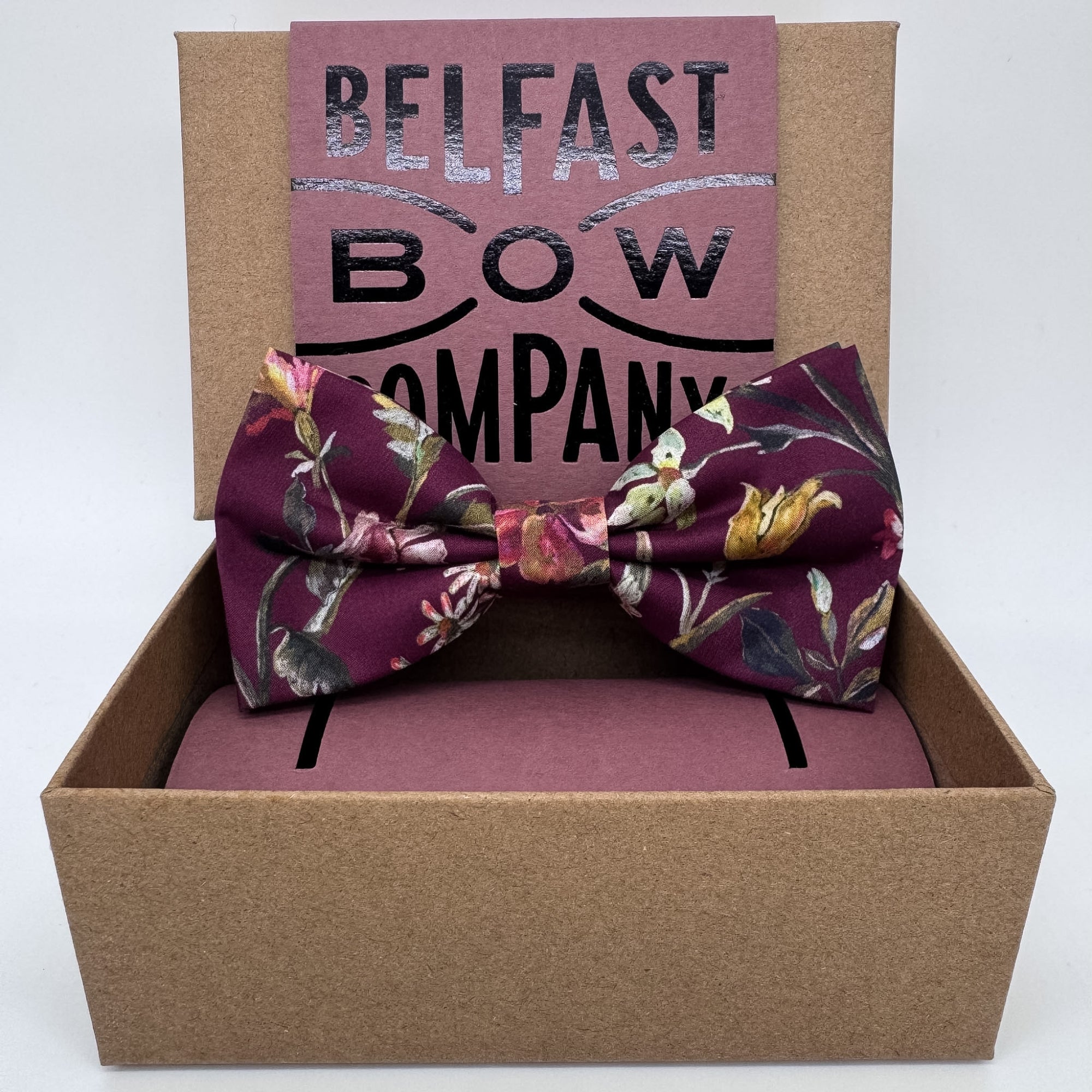 Liberty of London Bow Tie in Burgundy Autumn Floral