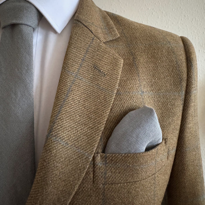 Sage Green pocket square in irish linen by the belfast bow company