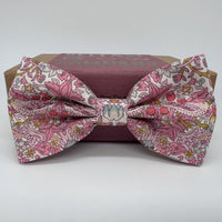 Pink strawberry thief bow tie by the belfast bow company