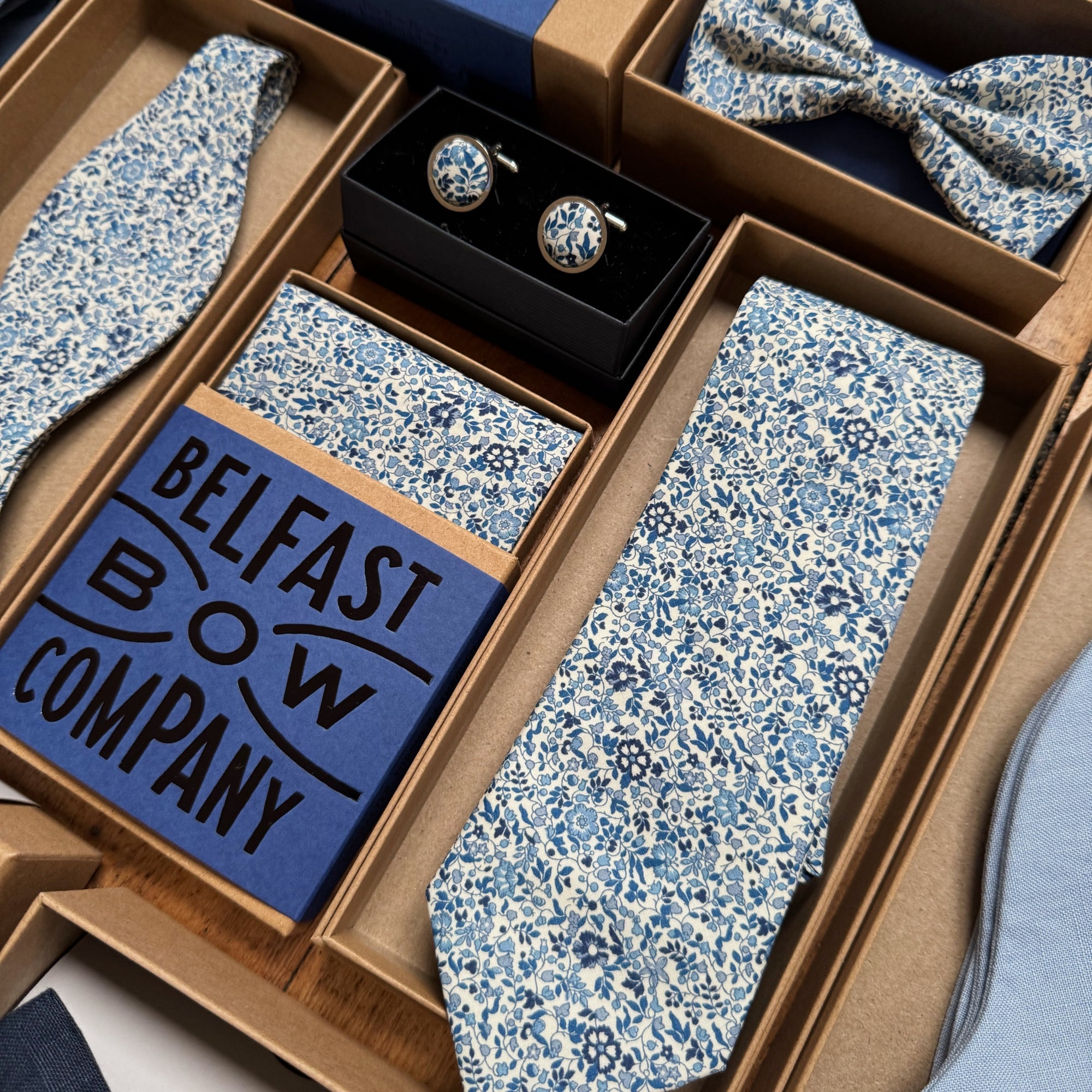 Liberty of London Bow Tie in Navy & White Ditsy Floral