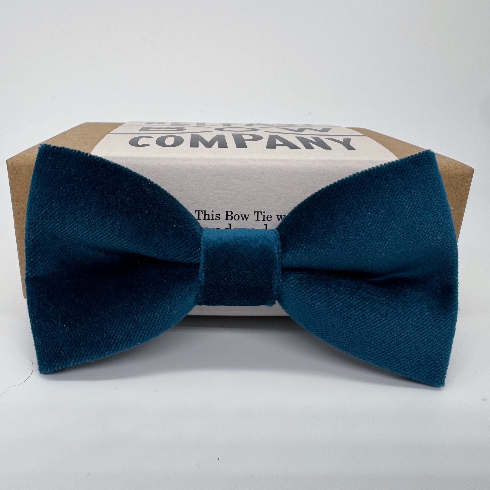 Dark Teal Bow Tie in Velvet