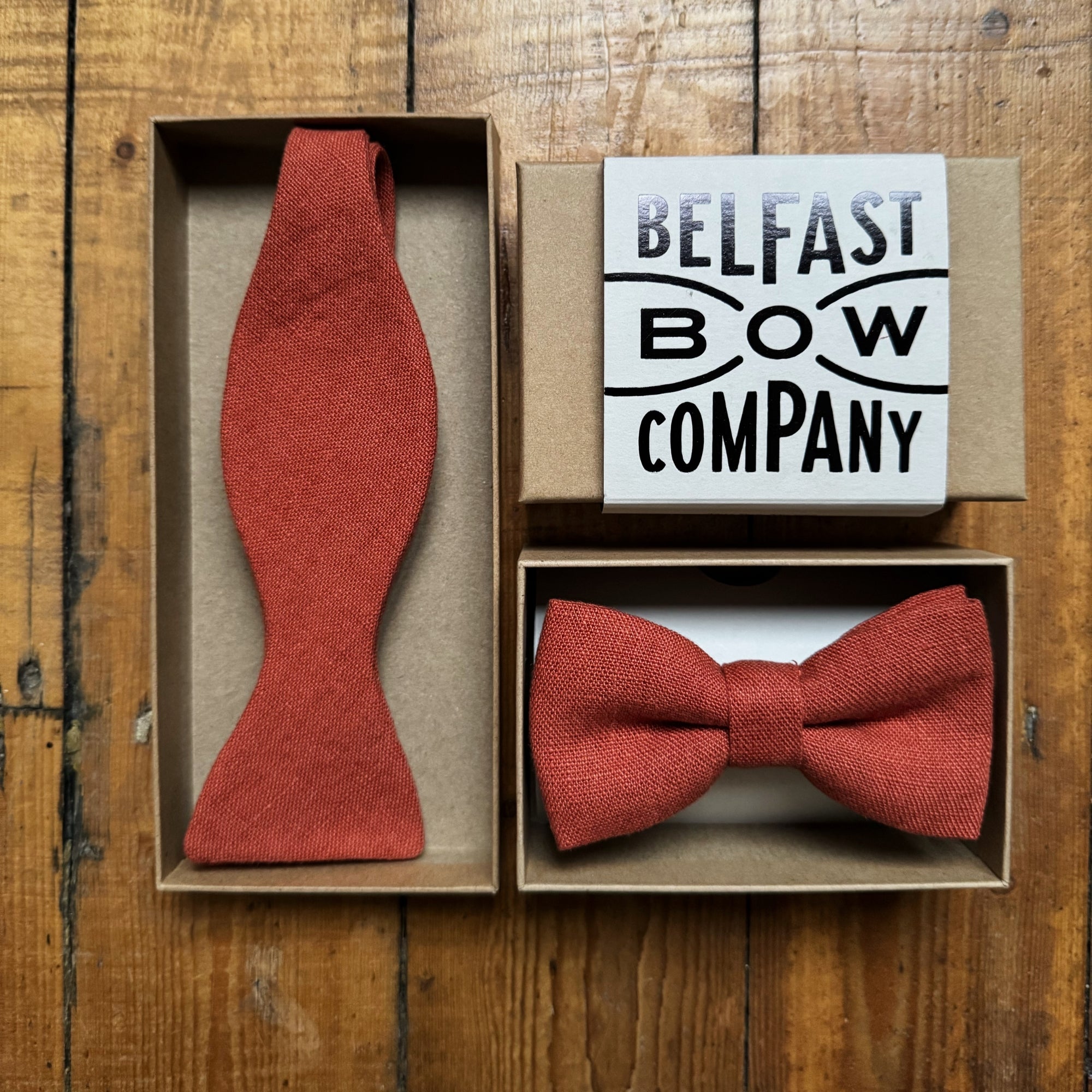Rust Bow Tie in Irish Linen