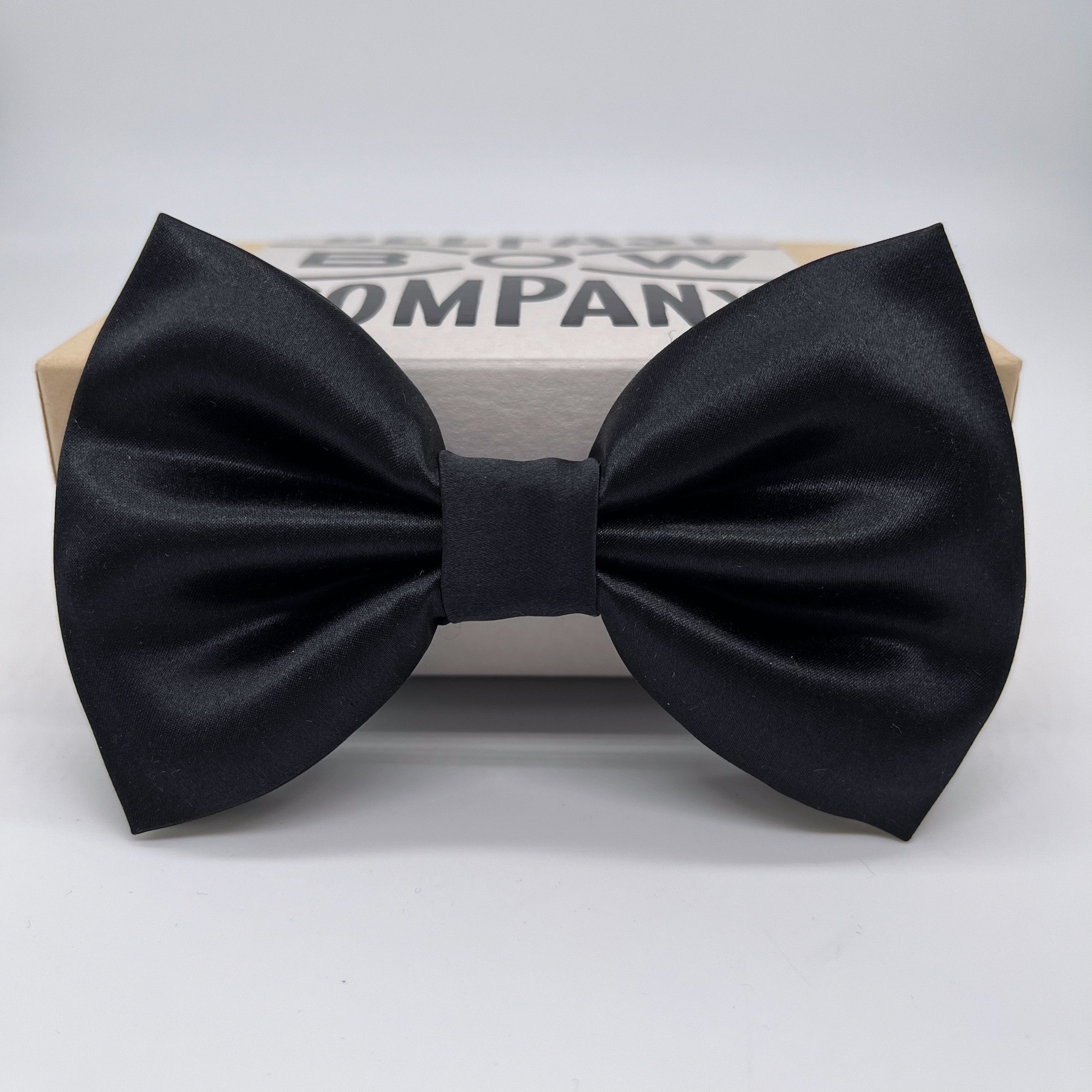 Oversized Black Bow Tie in Belgravia Silk