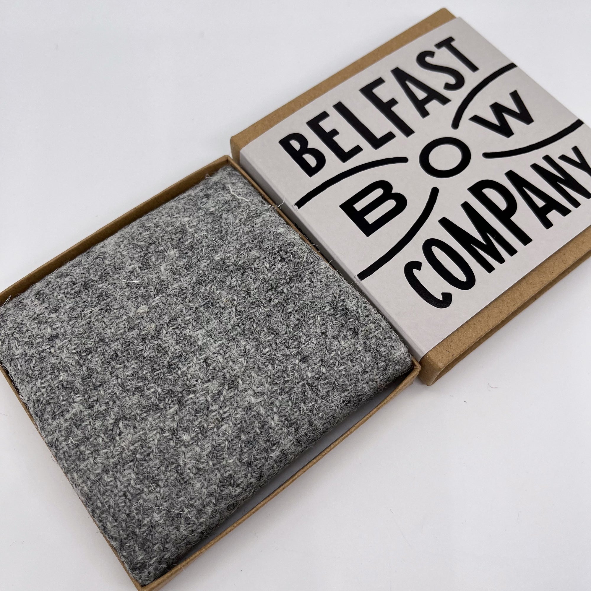 Grey Pocket Square in Harris Tweed