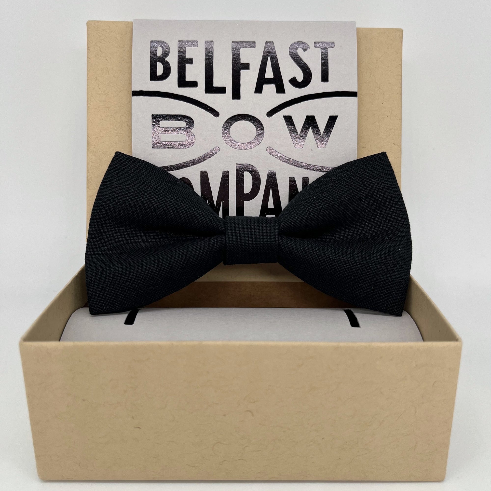 Black Bow Tie in Irish Linen