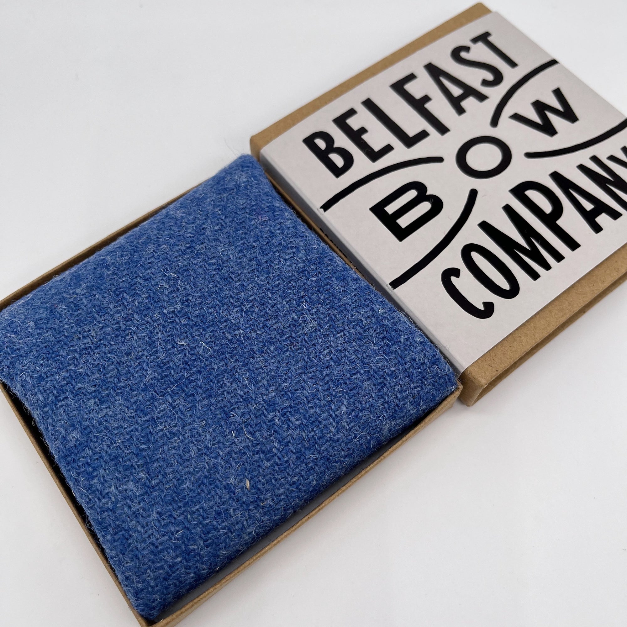Blue Pocket Square in Harris Tweed by the Belfast Bow Company