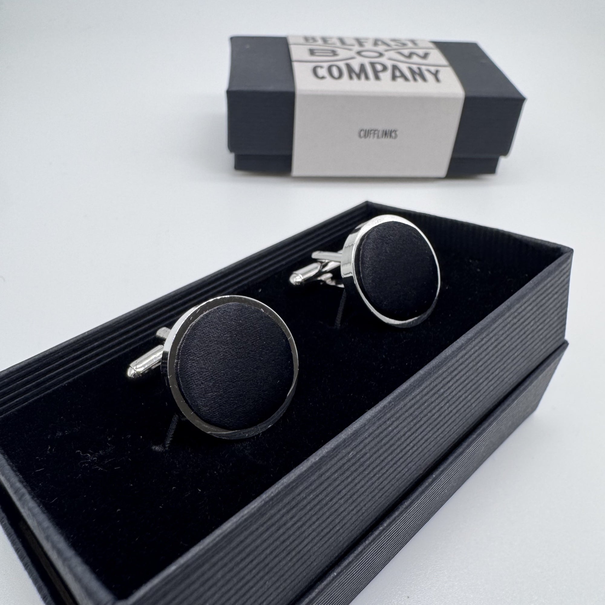 Black Silk Cufflinks