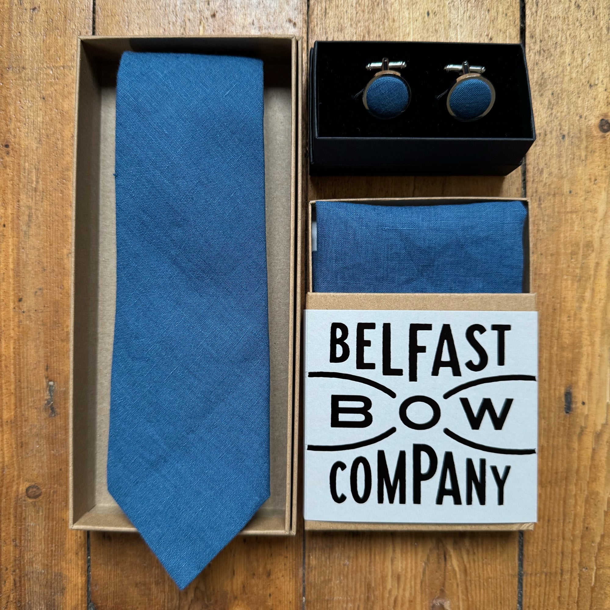 Blue Wedding Accessories for Men handamade by the Belfast Bow Company