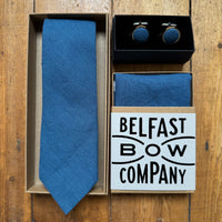 Blue Wedding Accessories for Men handamade by the Belfast Bow Company