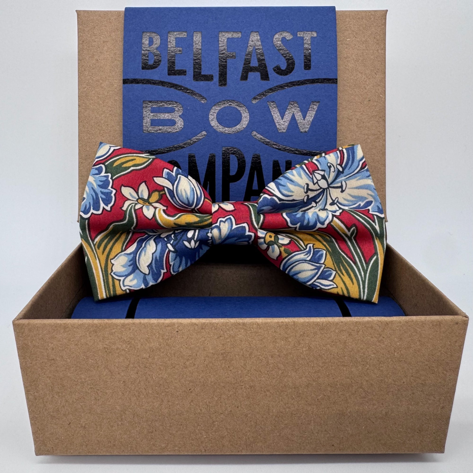 Liberty of London Bow Tie in Red & Blue Floral Motif