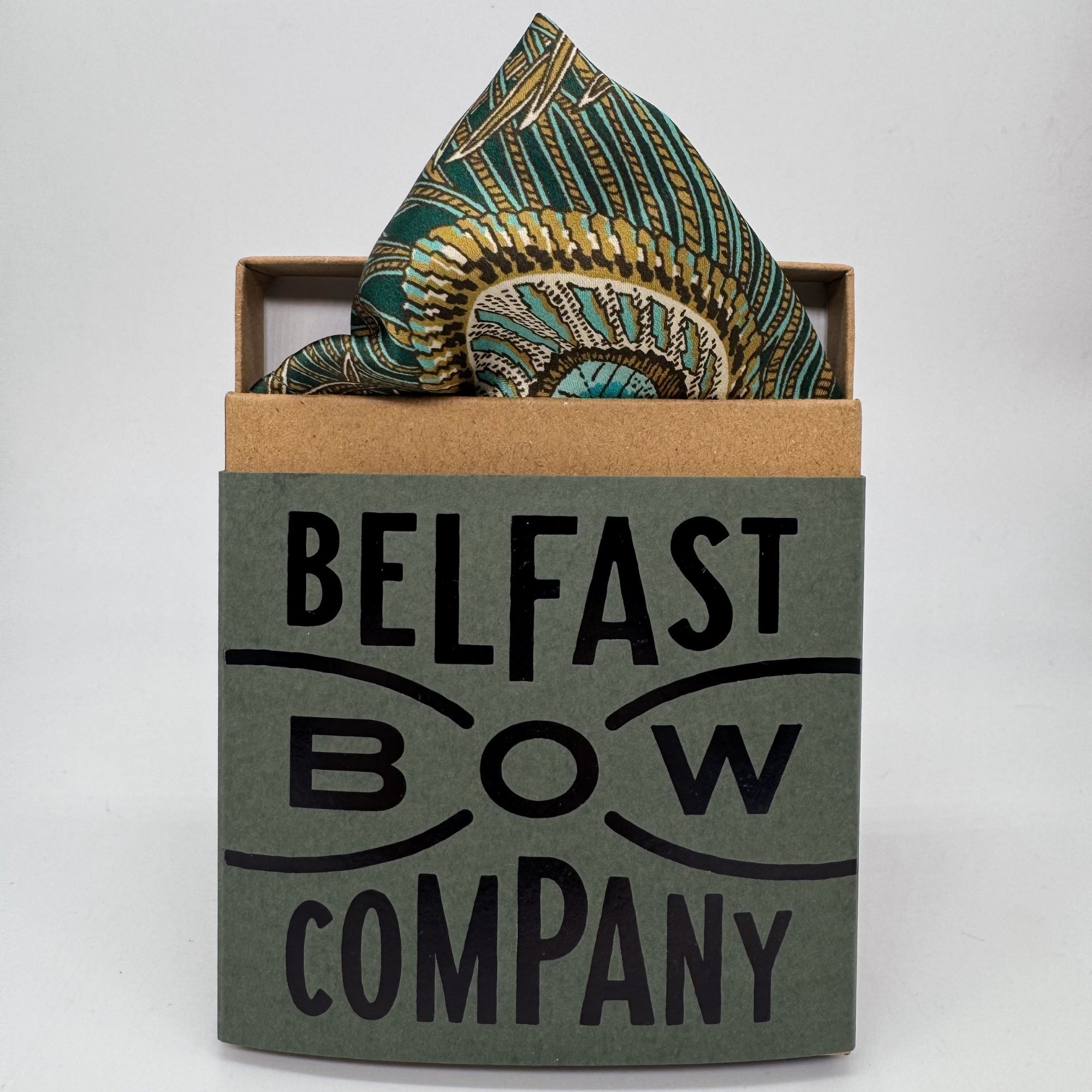 Liberty of London Silk Pocket Square in Peacock Feathers