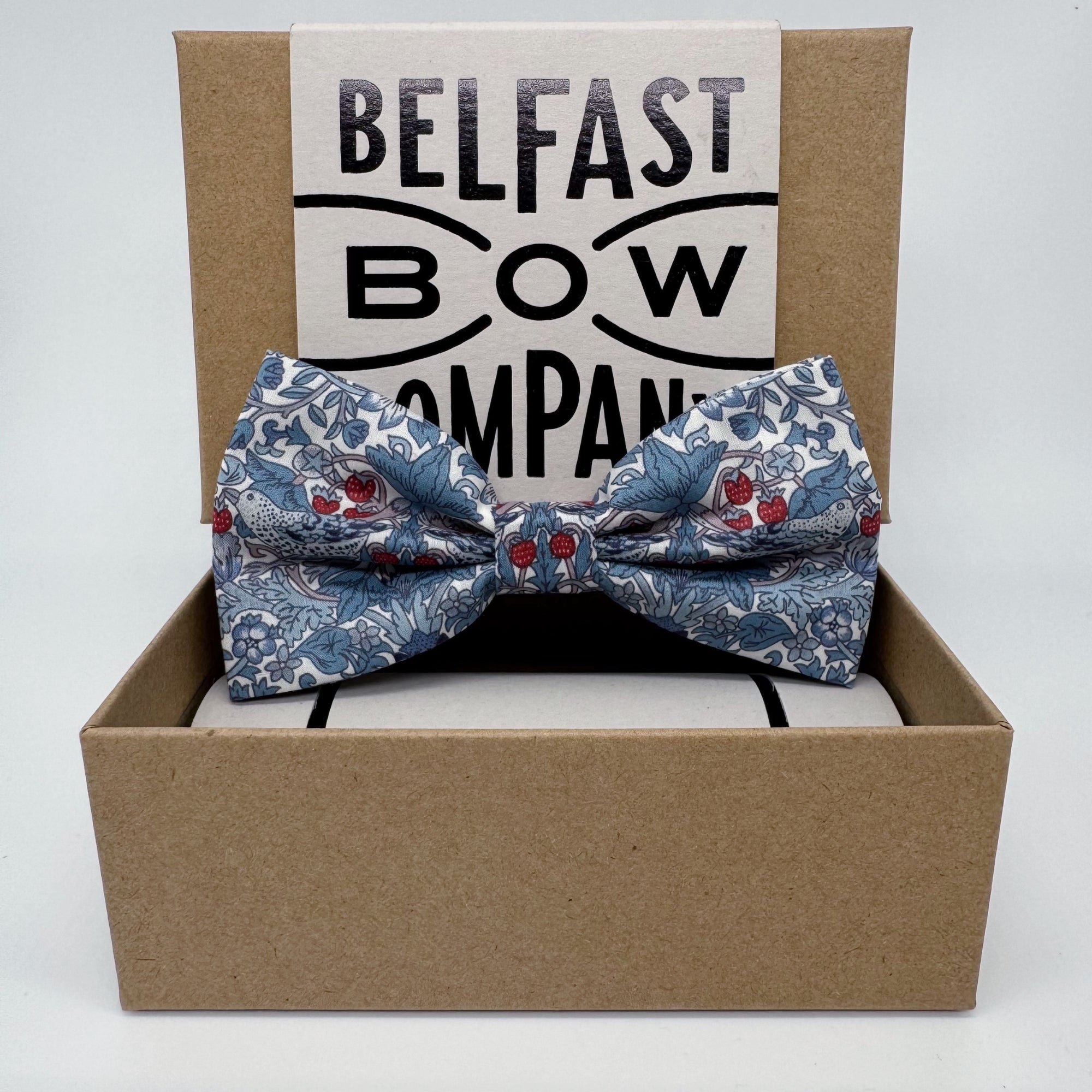Liberty of London Bow Tie in Slate Blue Bird Motif