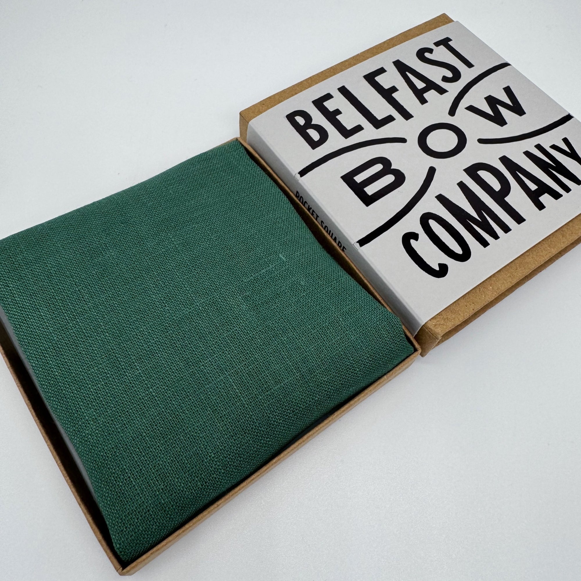 Forest Green Pocket Square in Irish Linen