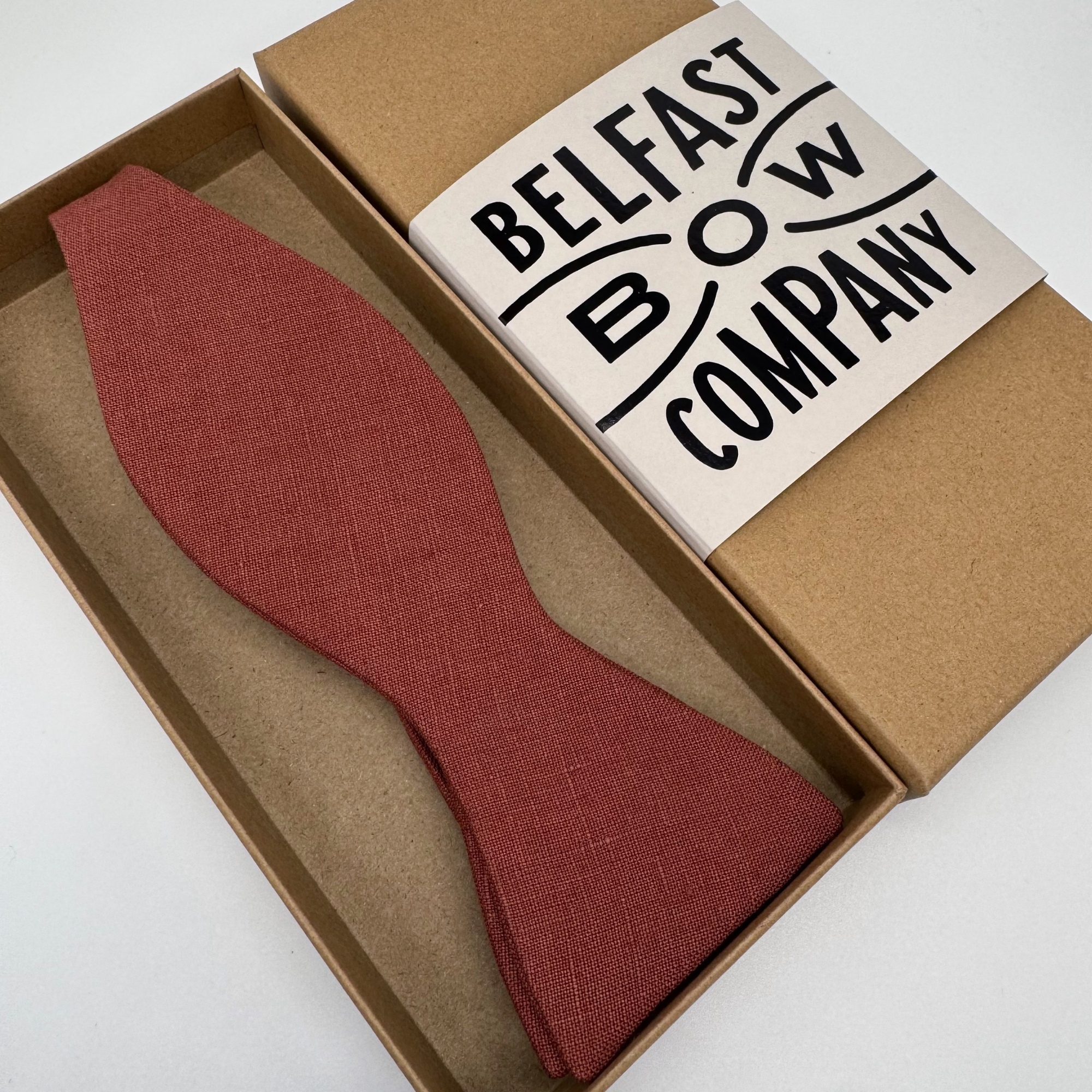 Terracotta Bow Tie in Irish Linen