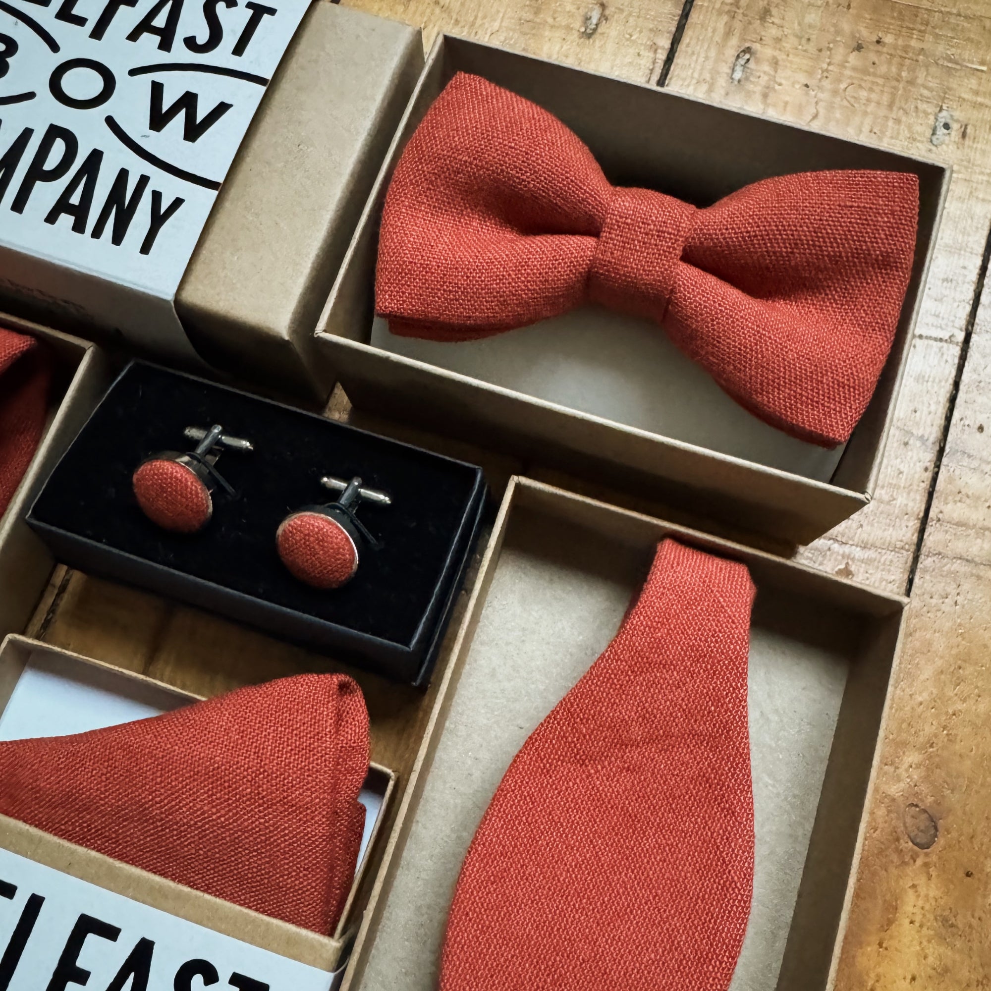Rust Bow Tie in Irish Linen