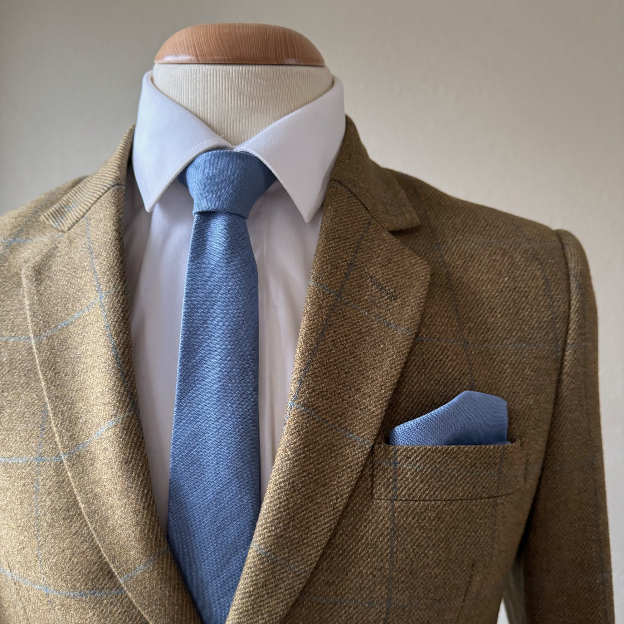 Slate Blue Tie in Irish Linen handmade by the Belfast Bow Company