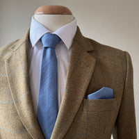 Slate Blue Tie in Irish Linen handmade by the Belfast Bow Company