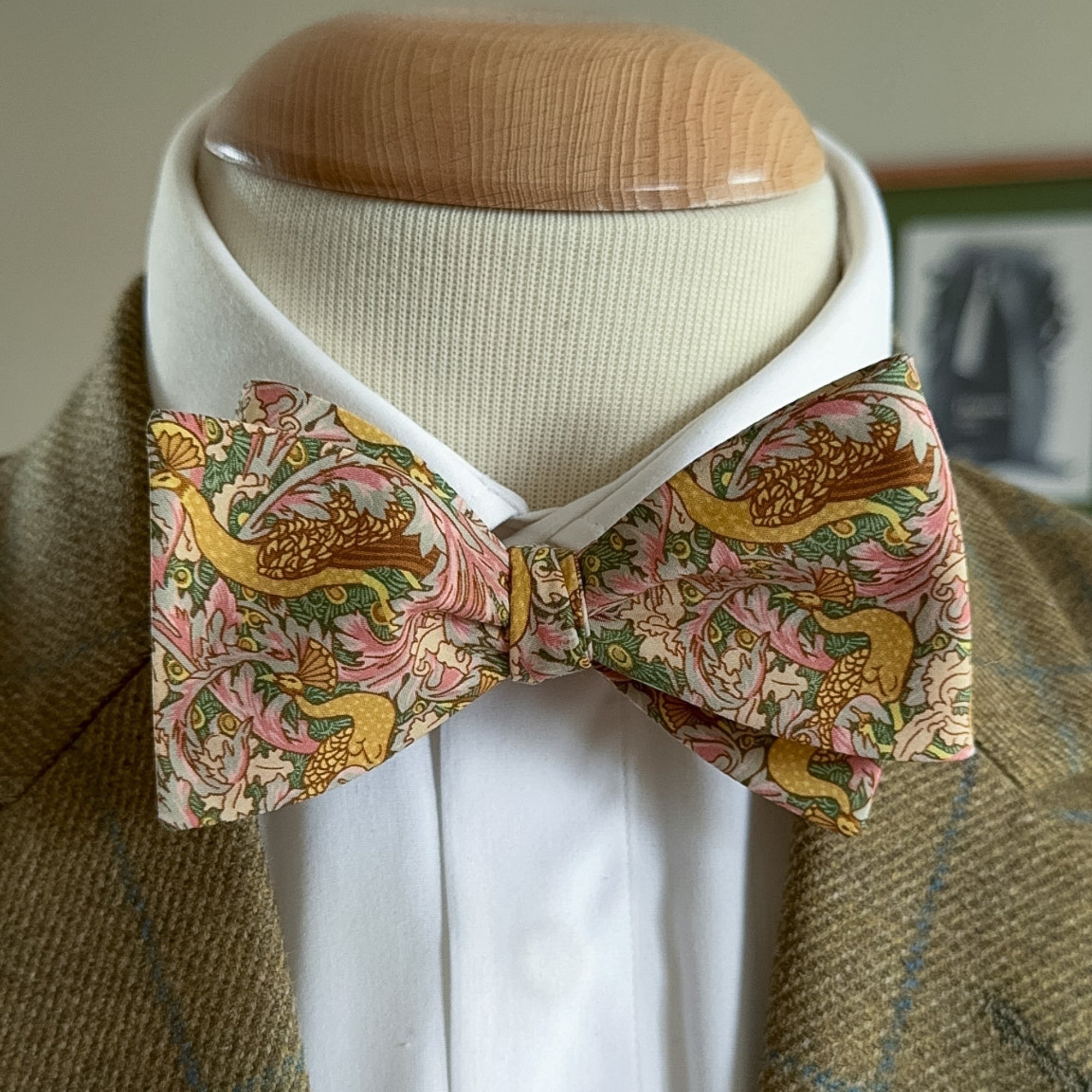 Self-Tie Liberty of London Bow Tie in Vintage Peacock Garden