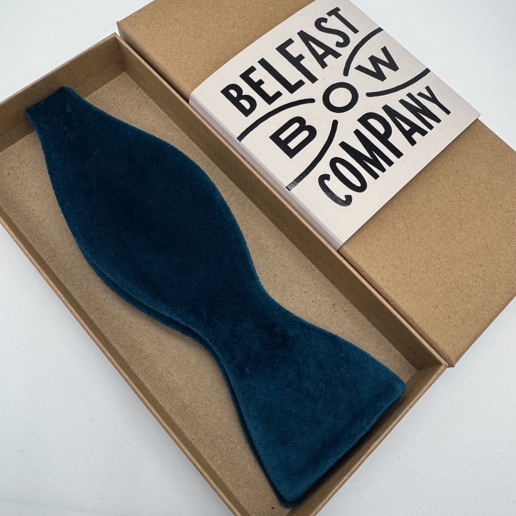 Dark Teal Bow Tie in Velvet