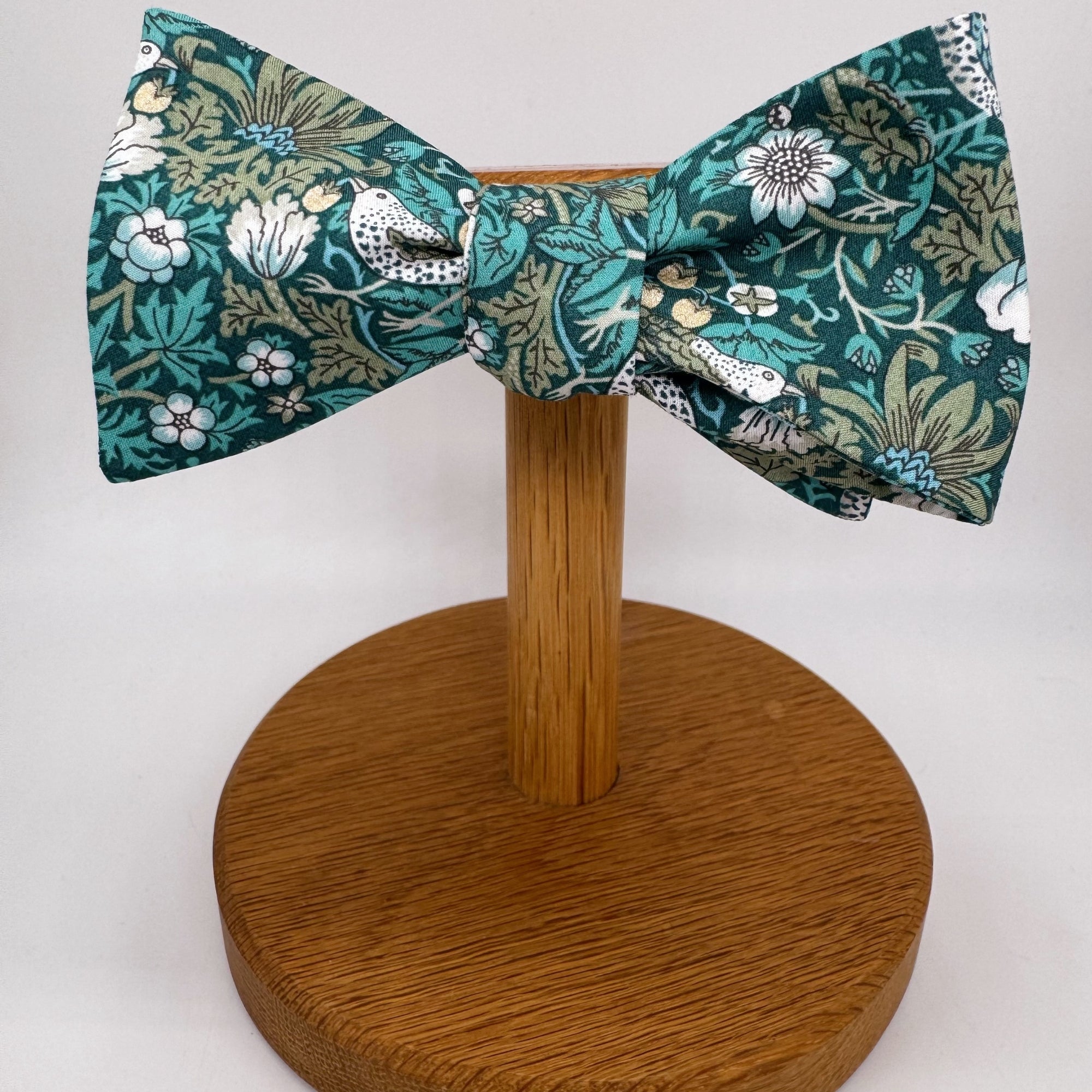 Liberty of London Bow Tie in Teal Green Bird Motif