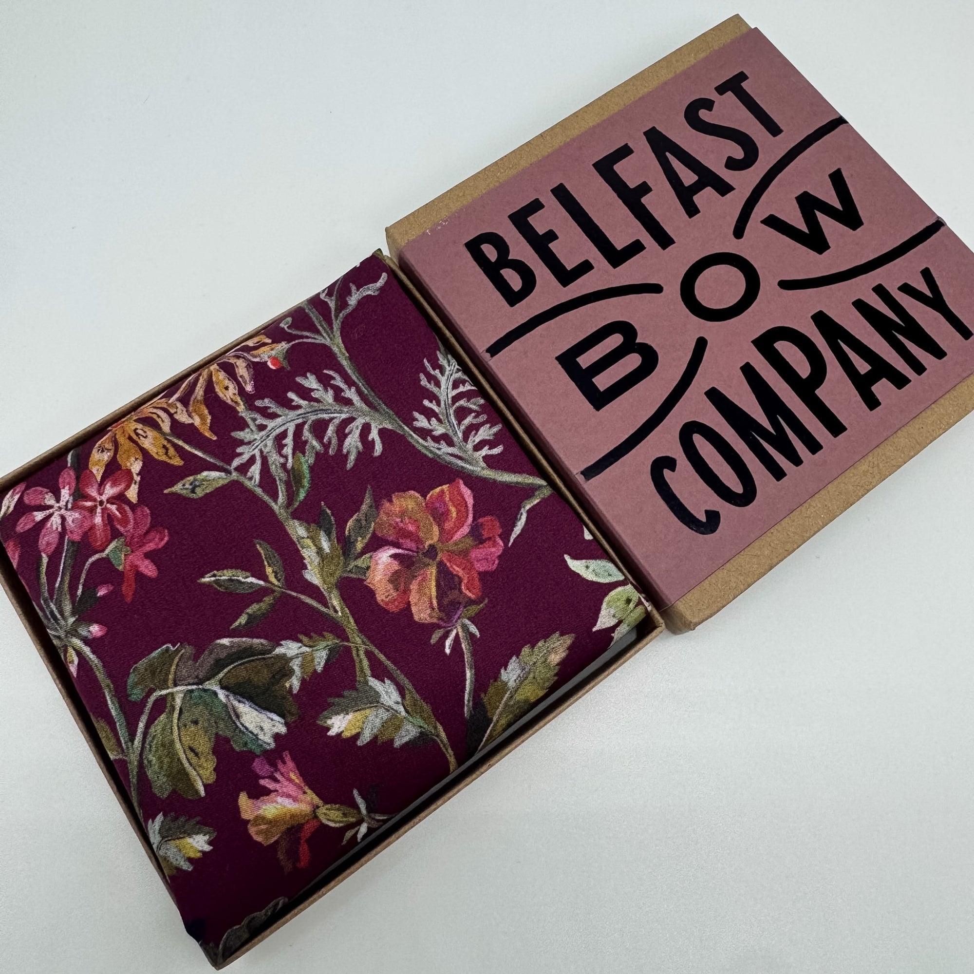 Liberty of London Pocket Square in Burgundy Autumn Floral