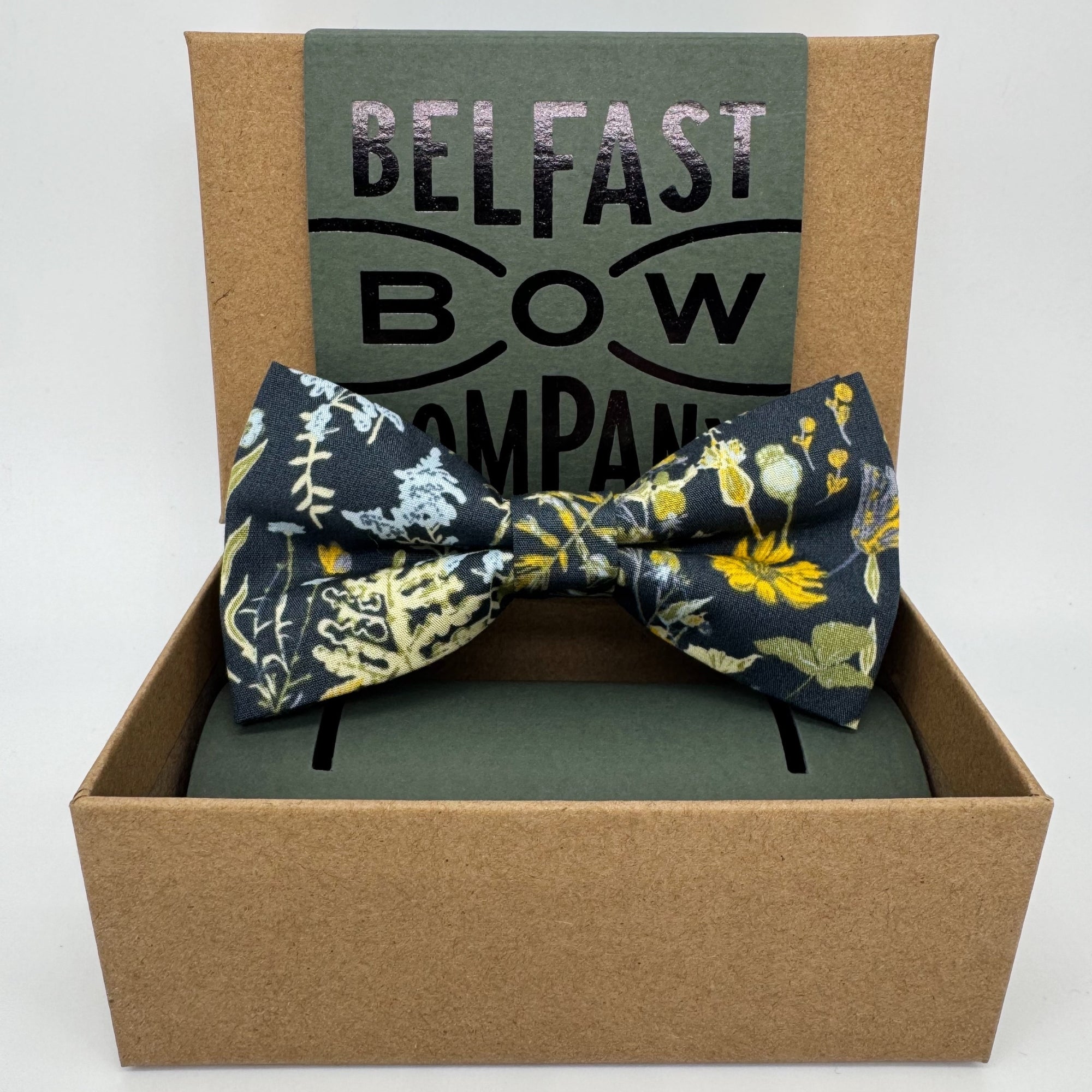Boho Bloom Bow Tie in Navy Wildflowers