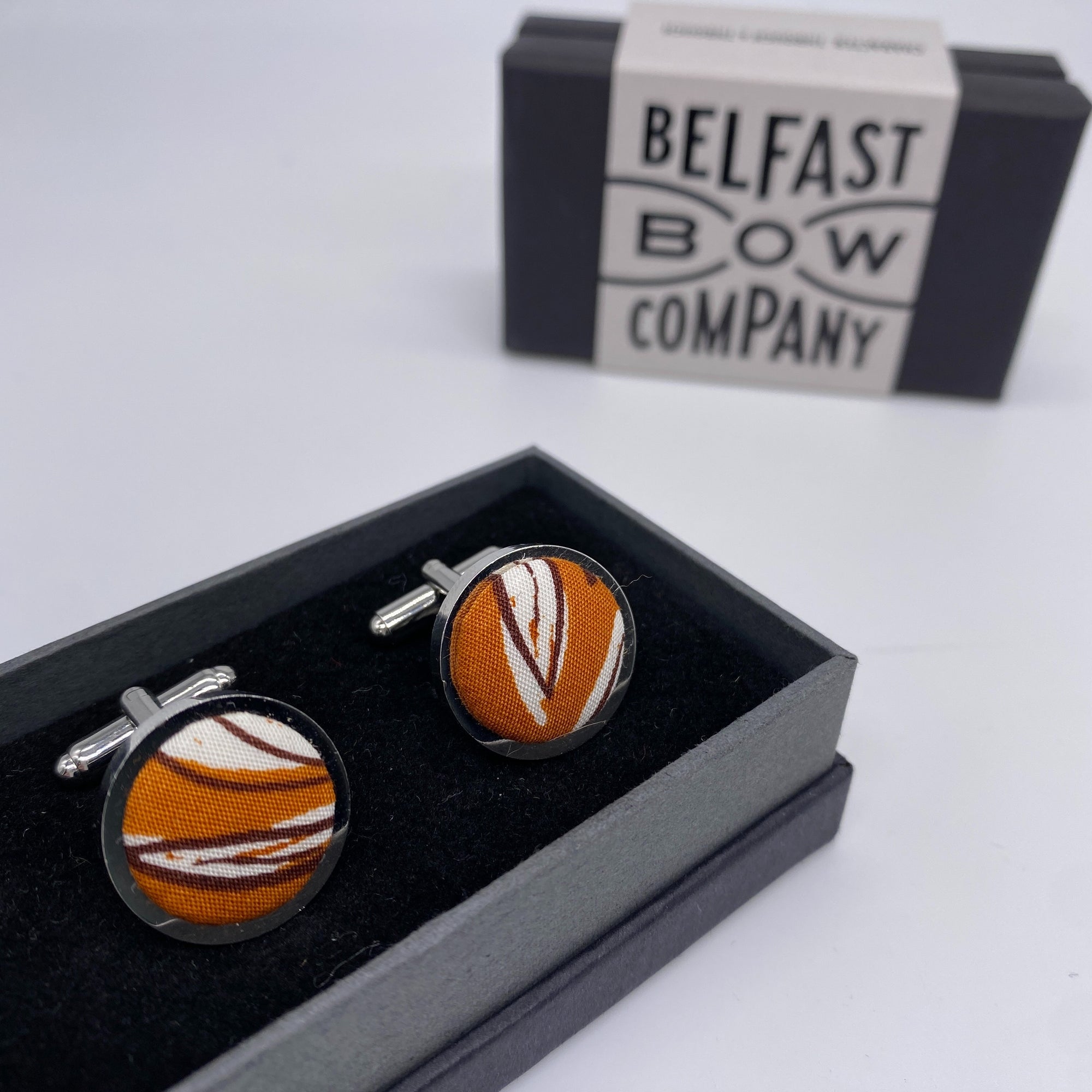 Boho Bloom Cufflinks in Burnt Orange Vines