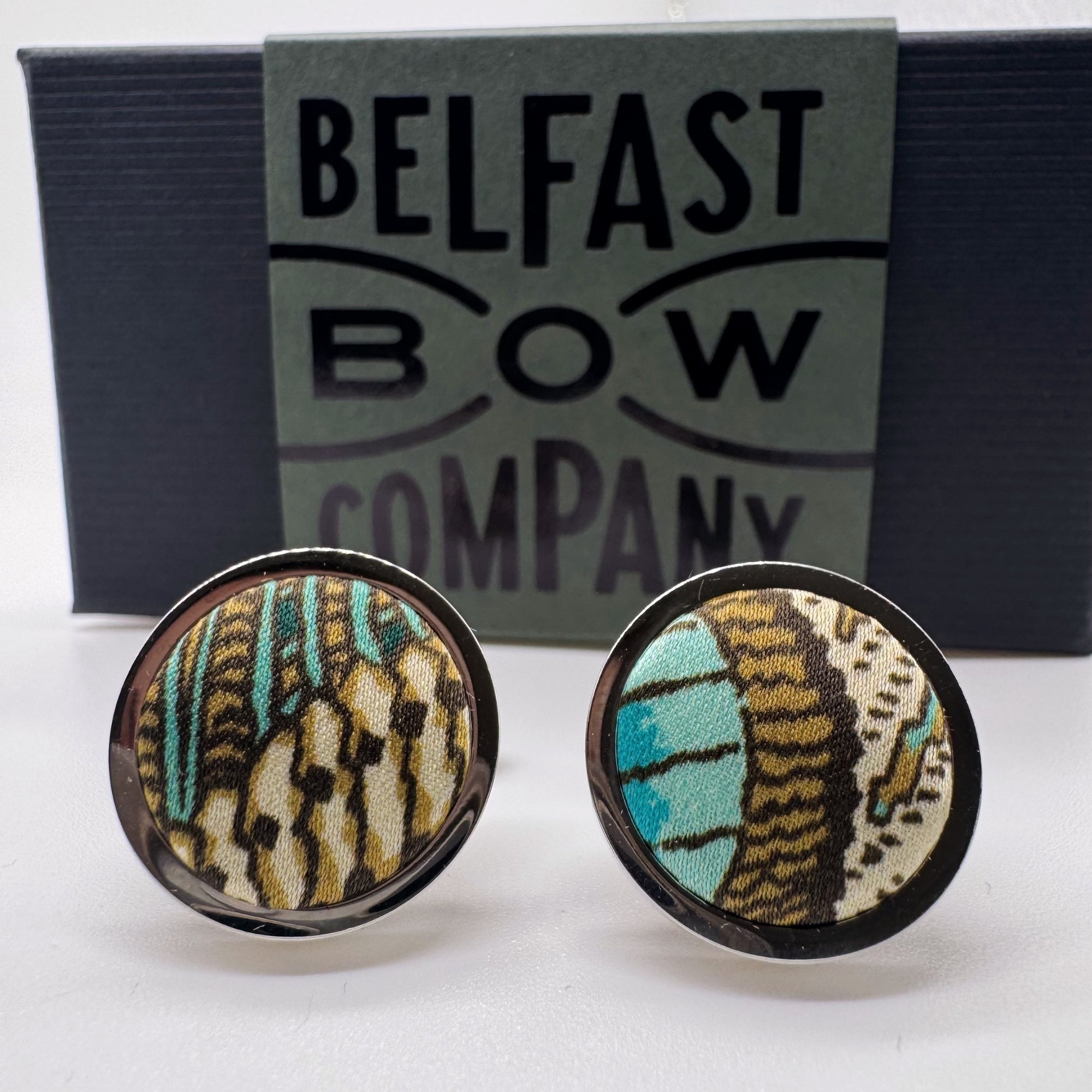 Liberty of London Silk Cufflinks in Peacock Feathers