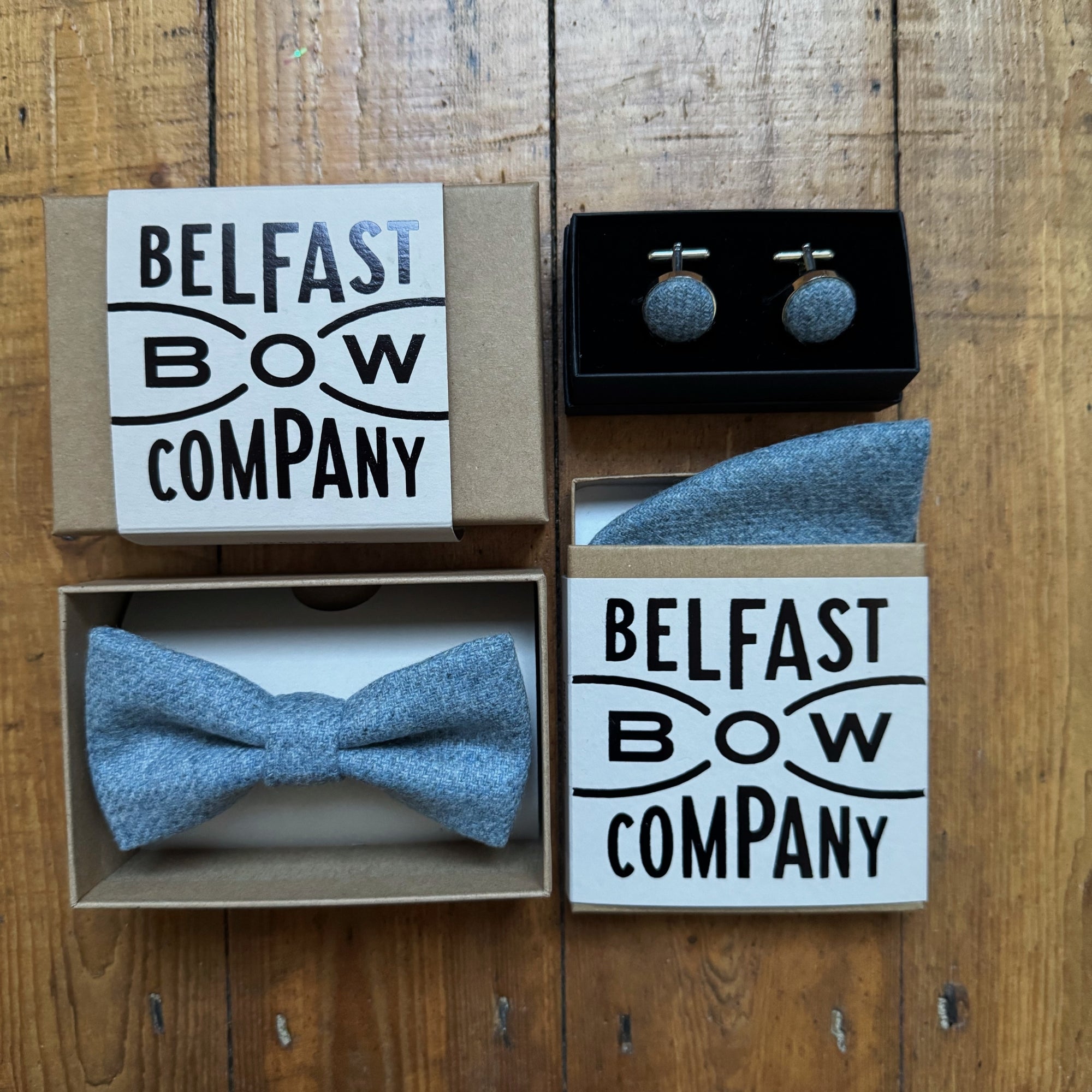 Tweed Pocket Square in Blue