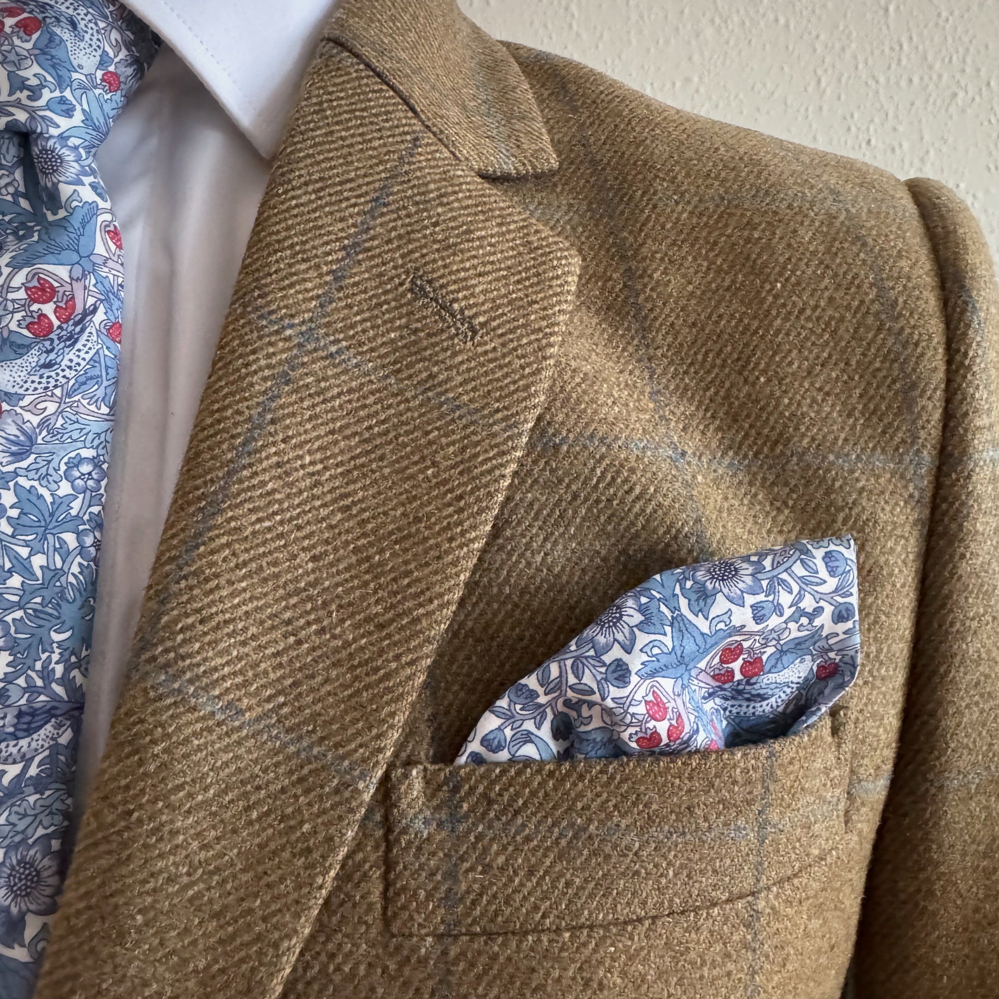 Liberty of London Tie in Slate Blue Bird Motif