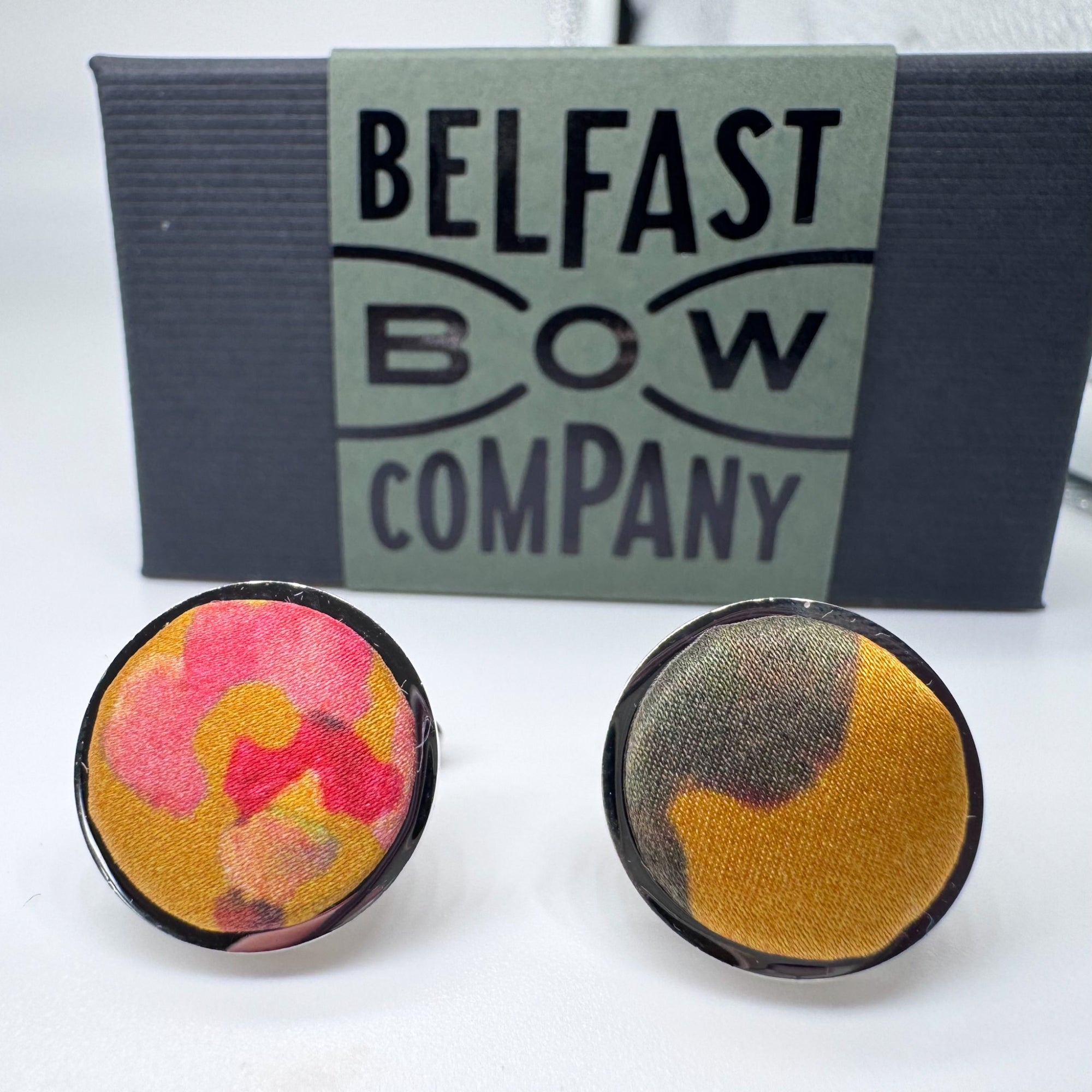 Liberty of London Silk Cufflinks in Indian Yellow Rose Blossom