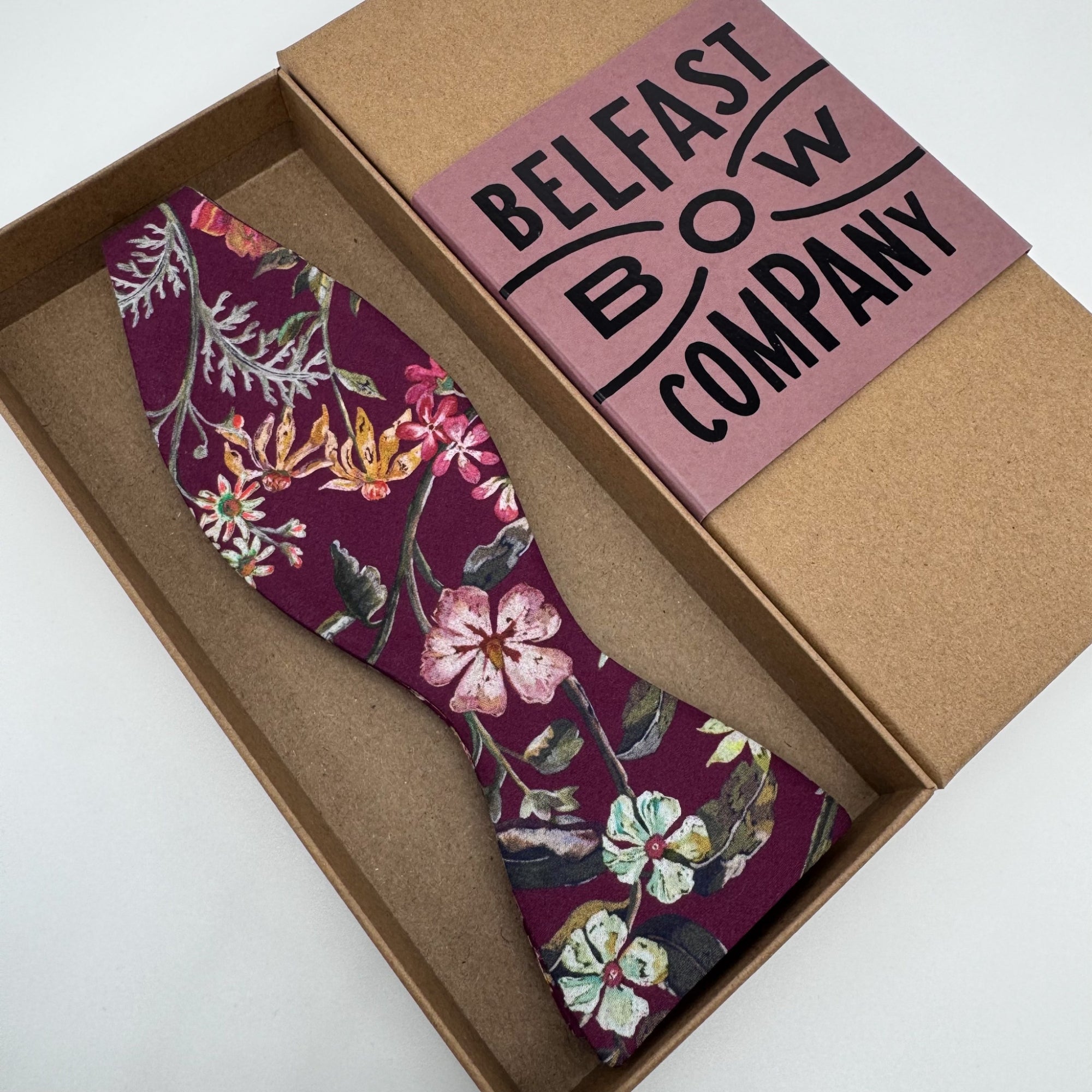 Liberty of London Bow Tie in Burgundy Autumn Floral